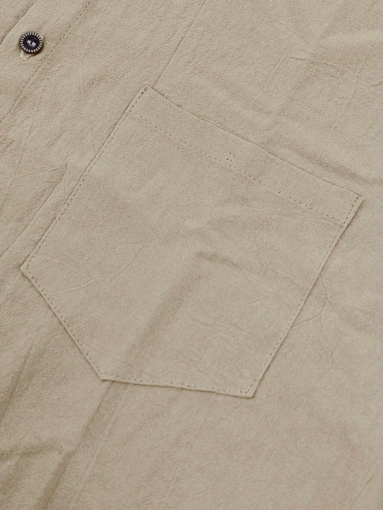 2 pièces/Set Tenue en lin pour homme, chemise à manches courtes boutonnée simple unie et pantalon
