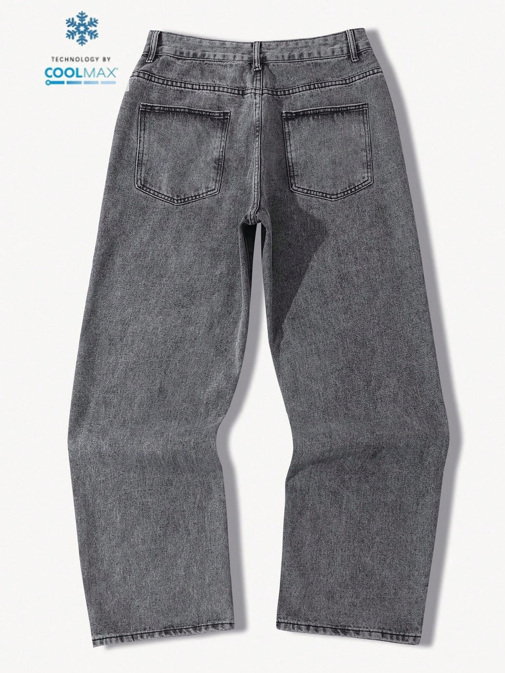Manfinity Hypemode Jeans droits à poches obliques lavés, coupe ample pour hommes