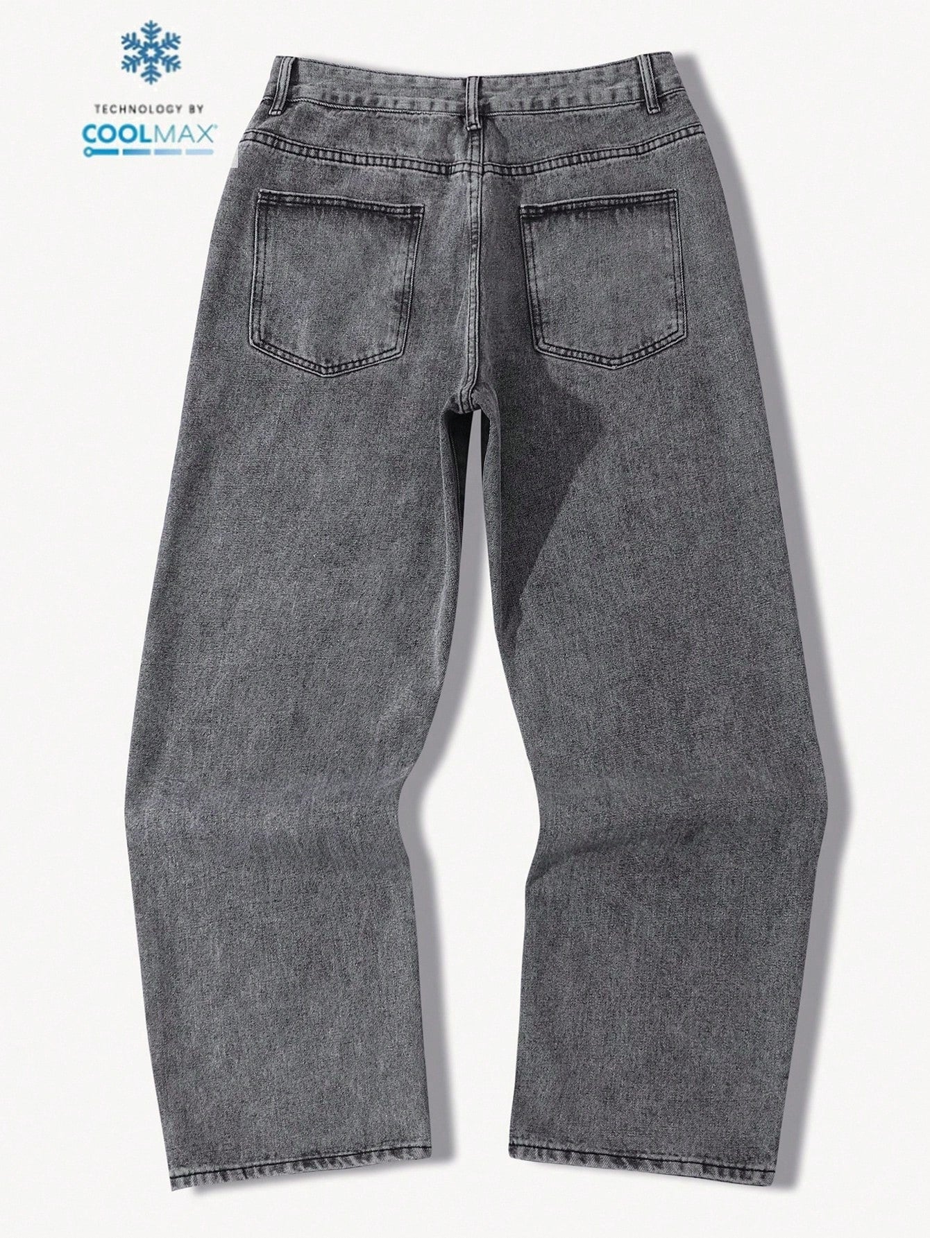Manfinity Hypemode Jeans droits à poches obliques lavés, coupe ample pour hommes