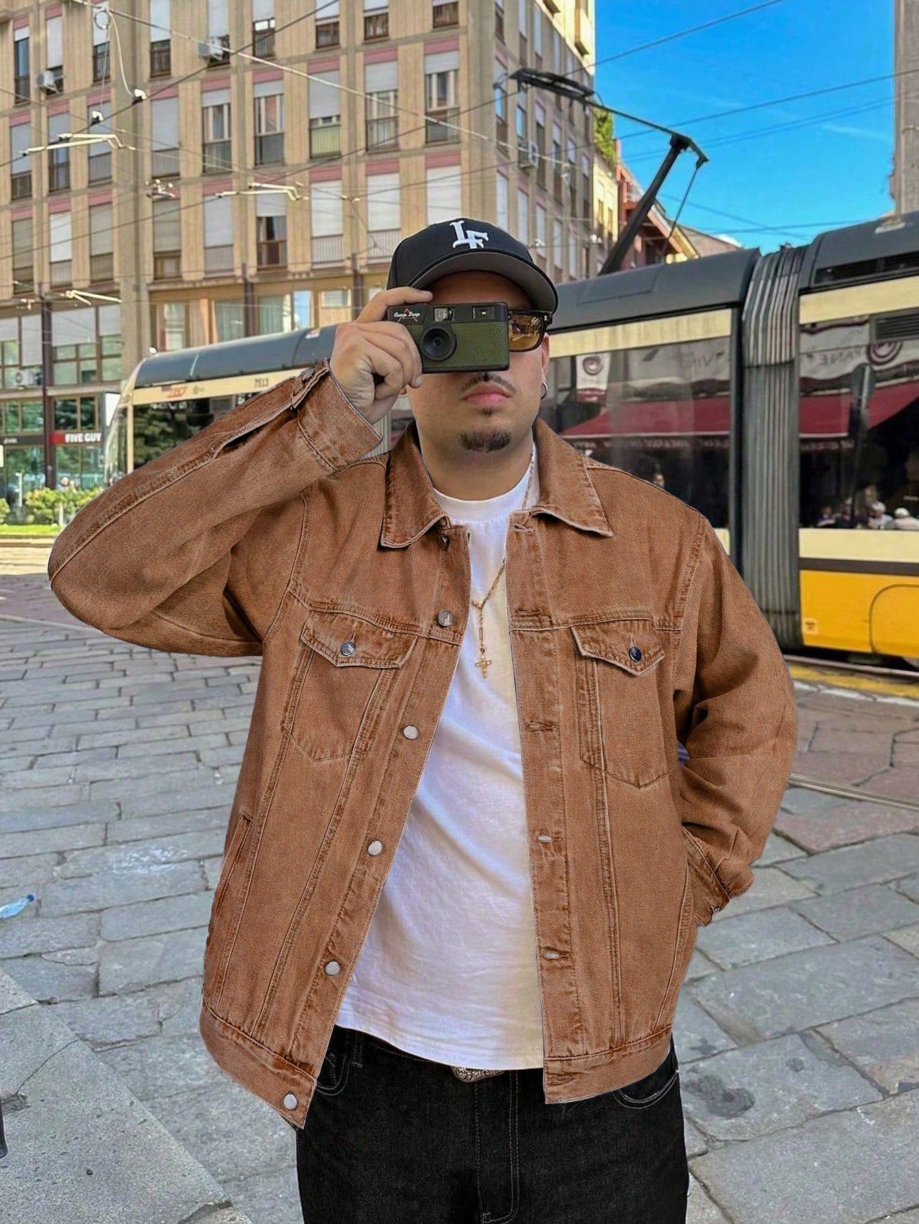 Veste en jean décontractée et pour hommes, style streetwear polyvalent et sportif pour étudiant