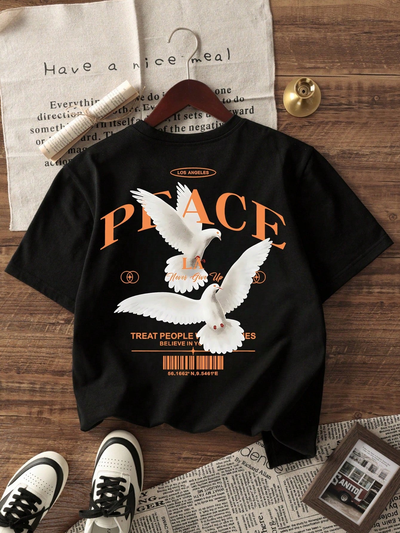 T-shirt à manches courtes pour hommes avec slogan personnalisé de pigeon