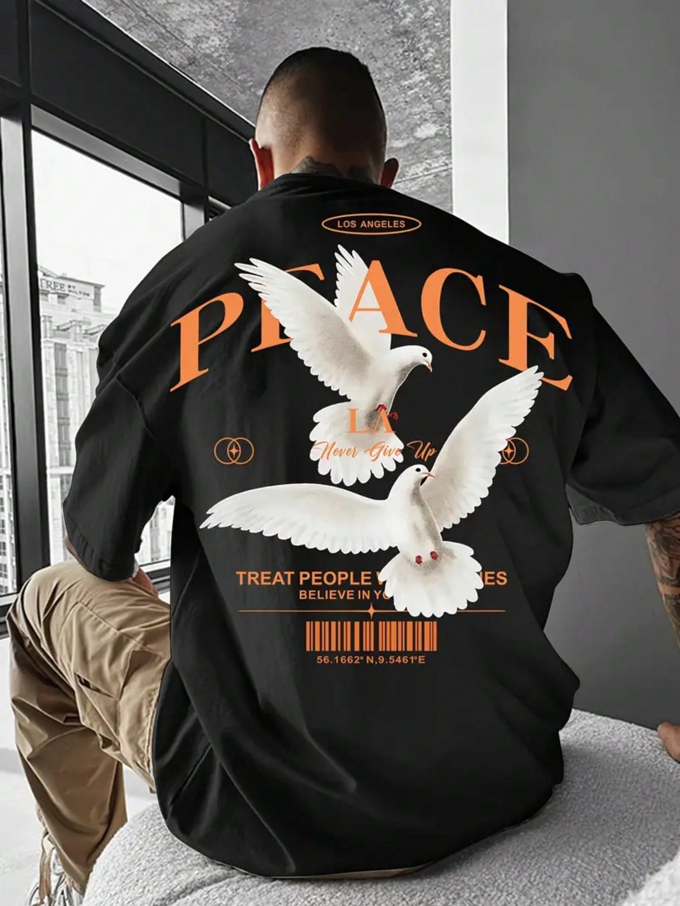 T-shirt à manches courtes pour hommes avec slogan personnalisé de pigeon
