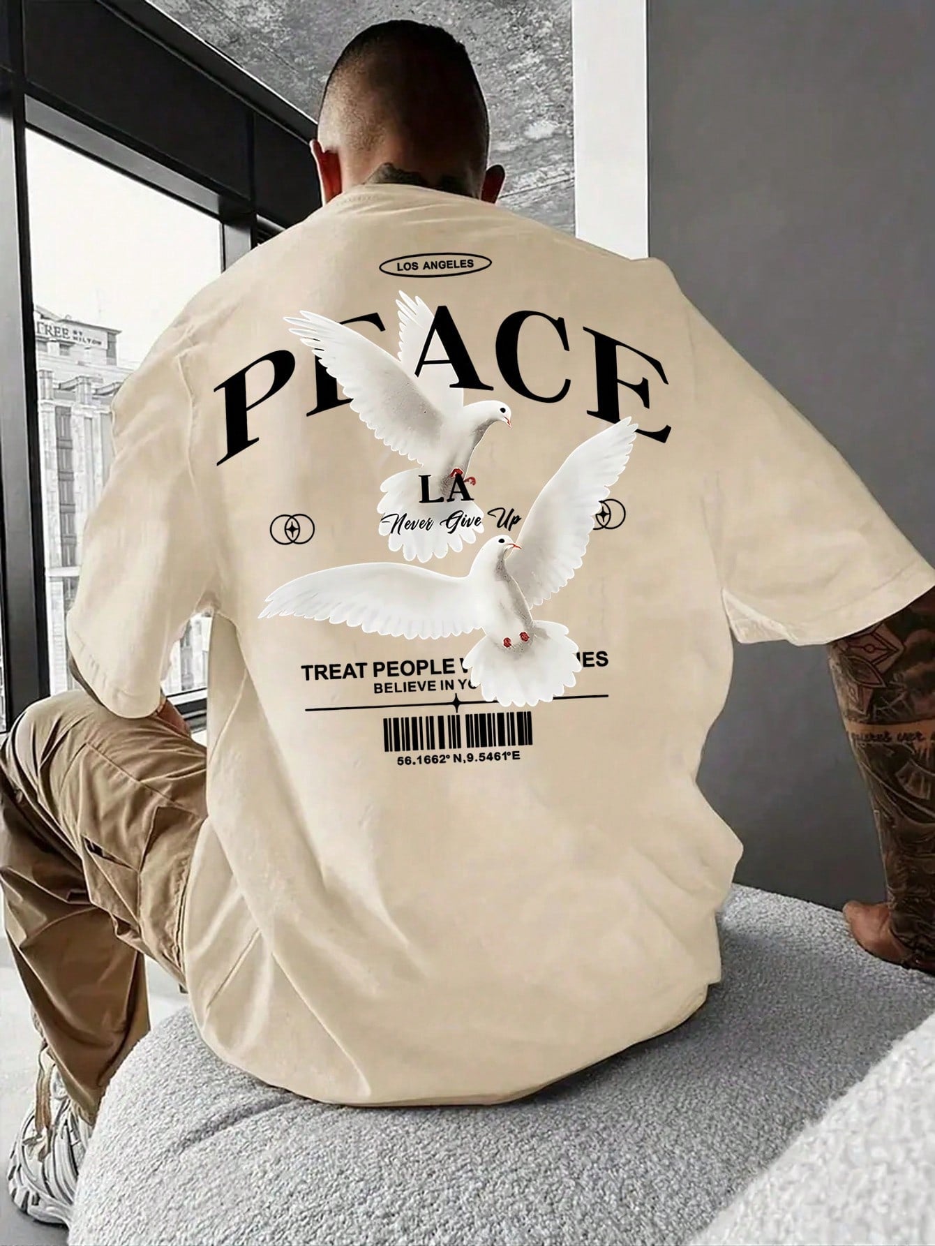 T-shirt à manches courtes pour hommes avec slogan personnalisé de pigeon