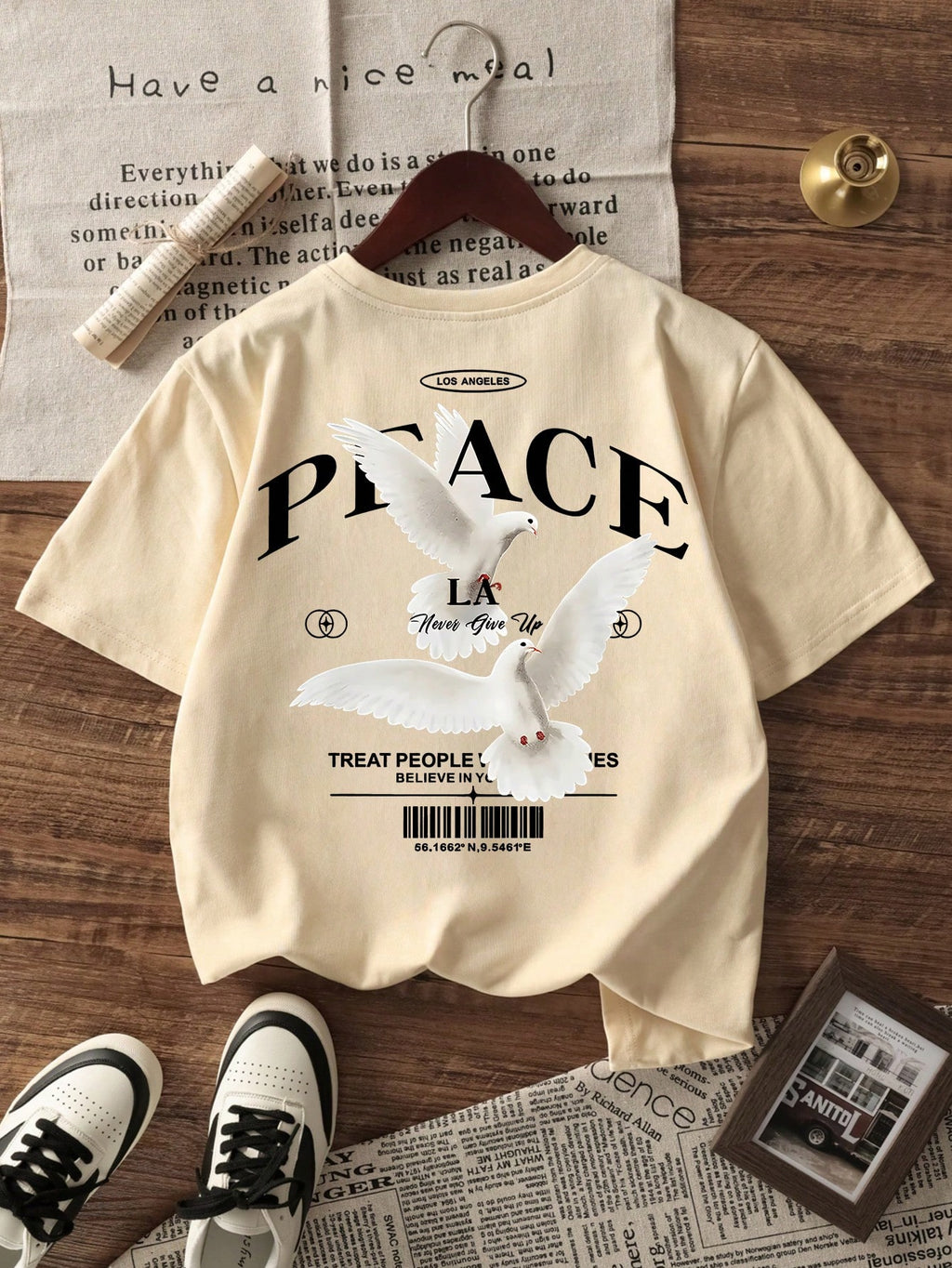 T-shirt à manches courtes pour hommes avec slogan personnalisé de pigeon