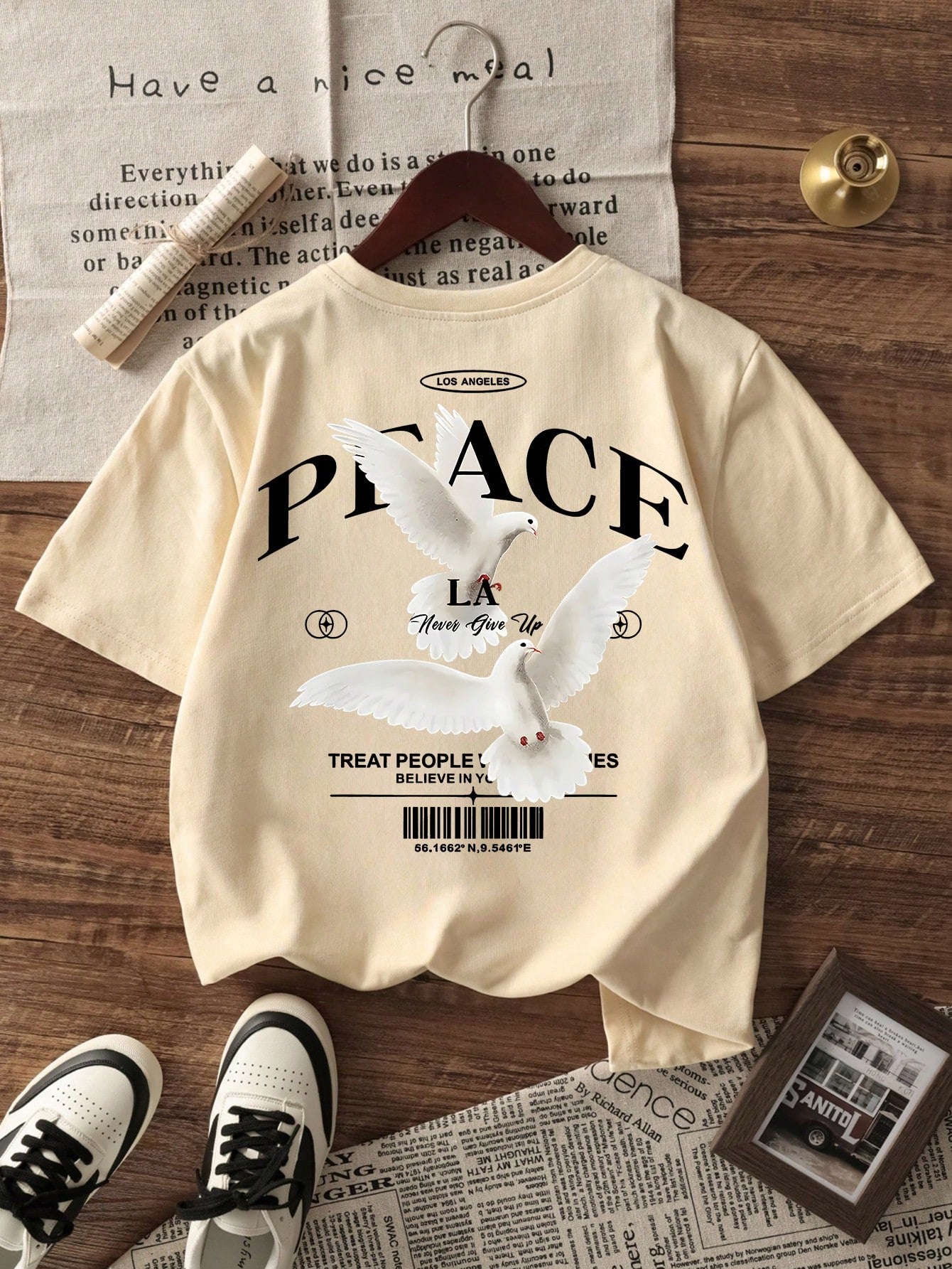 T-shirt à manches courtes pour hommes avec slogan personnalisé de pigeon