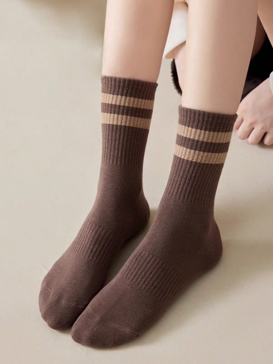 6 paires de chaussettes mi-mollet polyvalentes, respirantes, mode et décontractées pour femmes, convenant aux activités professionnelles, sportives, de course et de cyclisme