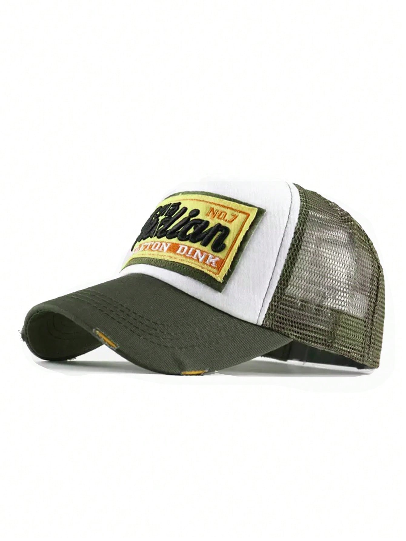 Casquette de baseball style avec appliqué en maille, style minimaliste casual unisexe, convient pour les sports de plein air, l'été