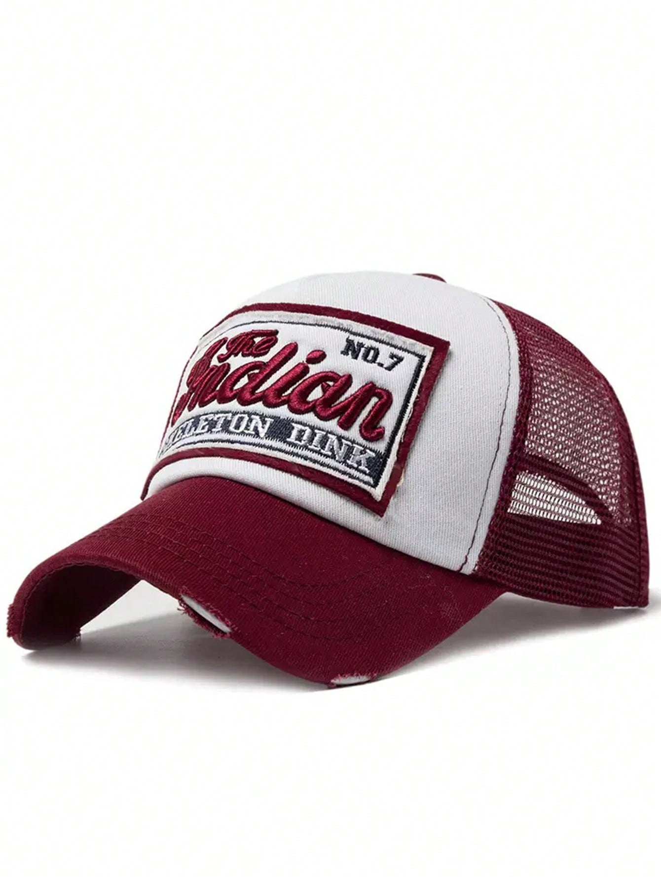 Casquette de baseball style avec appliqué en maille, style minimaliste casual unisexe, convient pour les sports de plein air, l'été