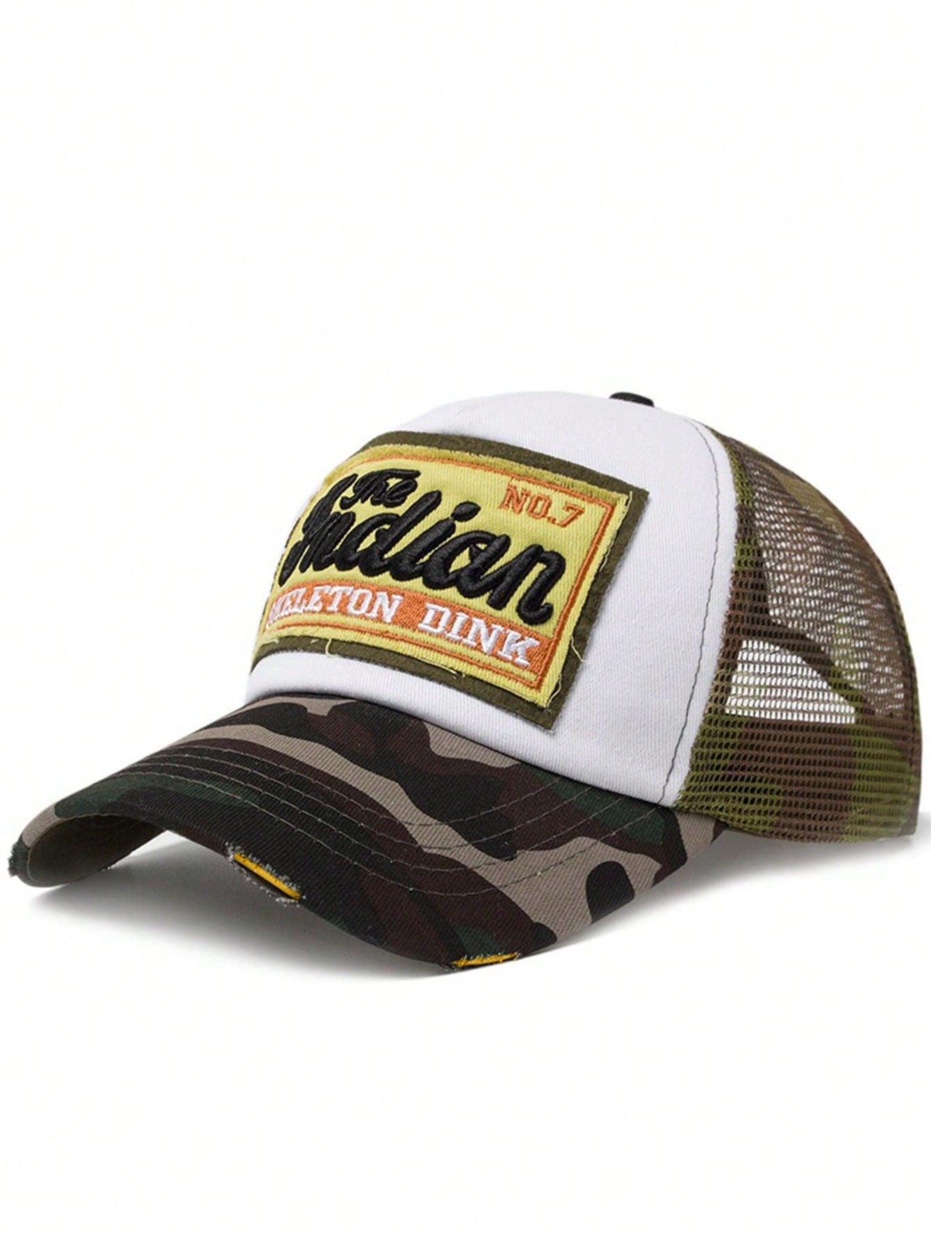 Casquette de baseball style avec appliqué en maille, style minimaliste casual unisexe, convient pour les sports de plein air, l'été
