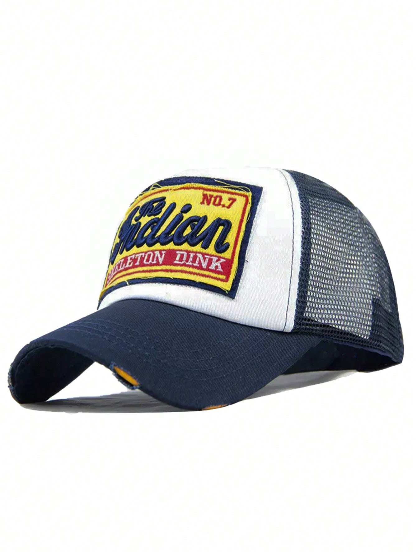 Casquette de baseball style avec appliqué en maille, style minimaliste casual unisexe, convient pour les sports de plein air, l'été
