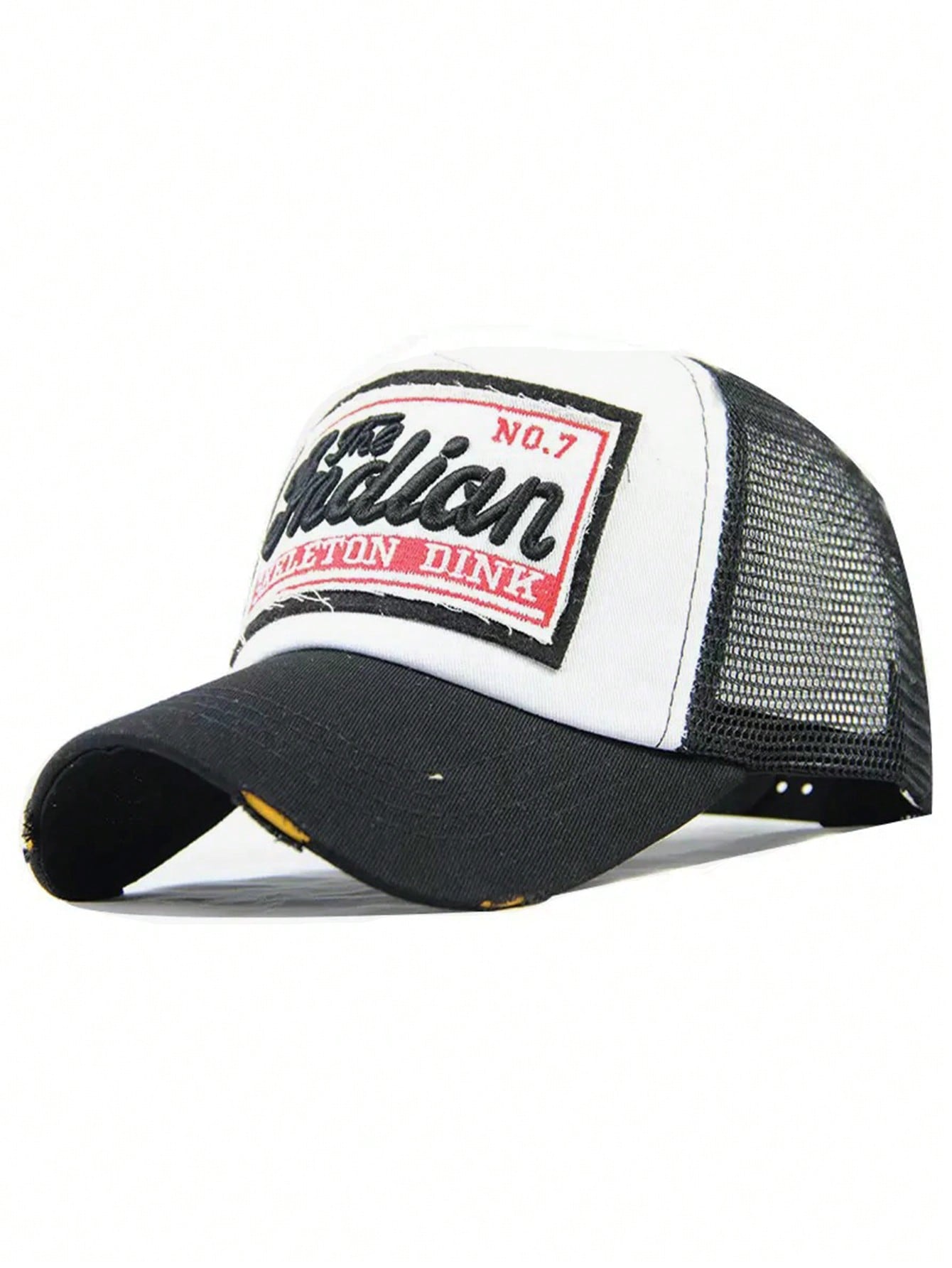 Casquette de baseball style avec appliqué en maille, style minimaliste casual unisexe, convient pour les sports de plein air, l'été