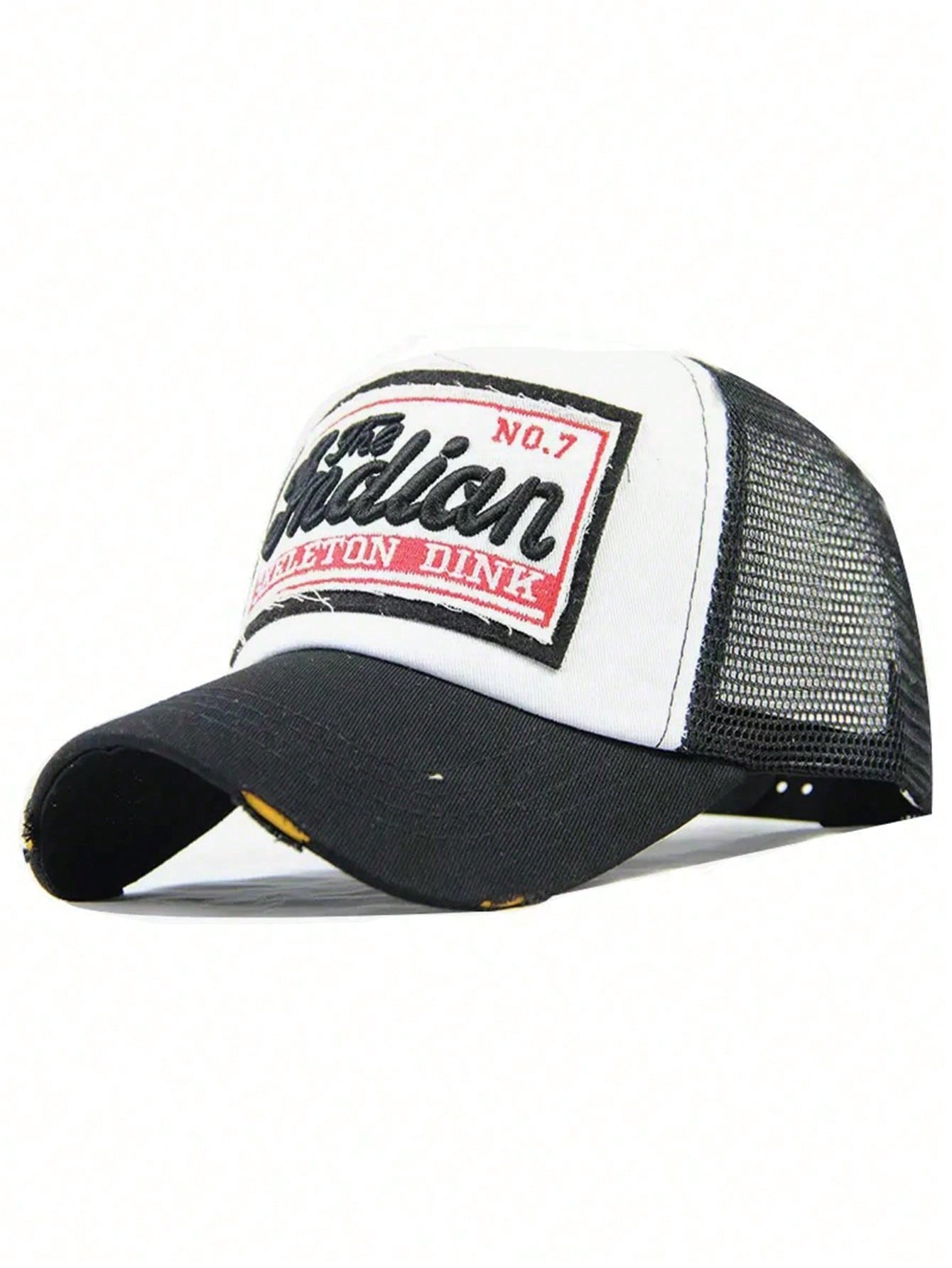Casquette de baseball style avec appliqué en maille, style minimaliste casual unisexe, convient pour les sports de plein air, l'été