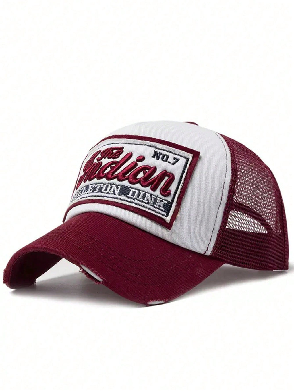 Casquette de baseball style avec appliqué en maille, style minimaliste casual unisexe, convient pour les sports de plein air, l'été