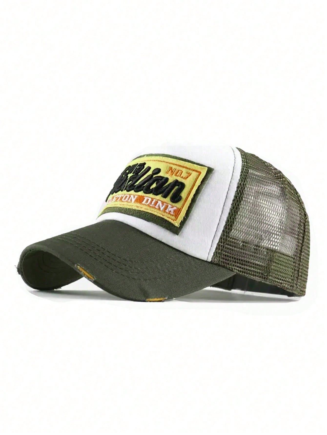 Casquette de baseball style avec appliqué en maille, style minimaliste casual unisexe, convient pour les sports de plein air, l'été