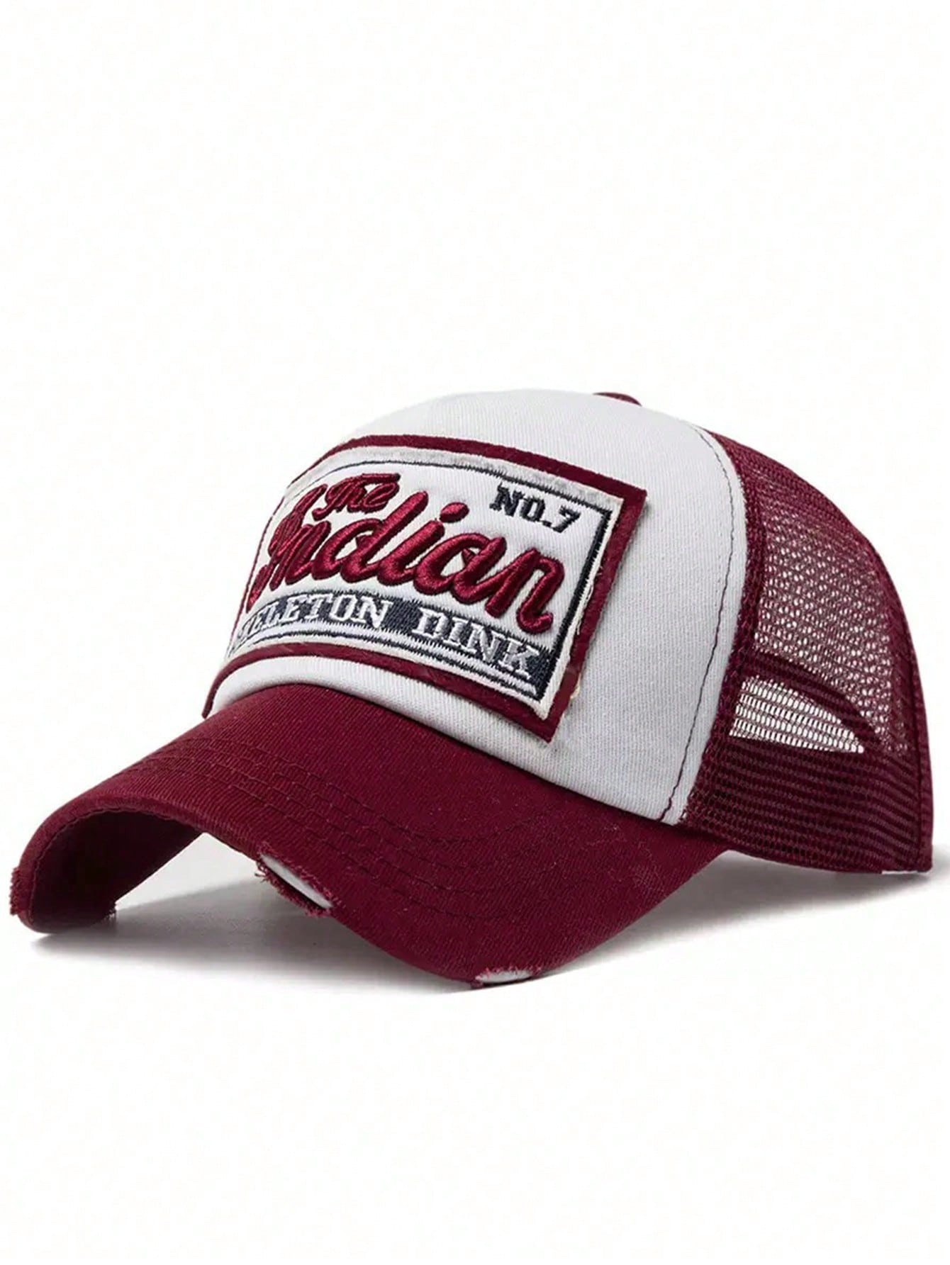 Casquette de baseball style avec appliqué en maille, style minimaliste casual unisexe, convient pour les sports de plein air, l'été