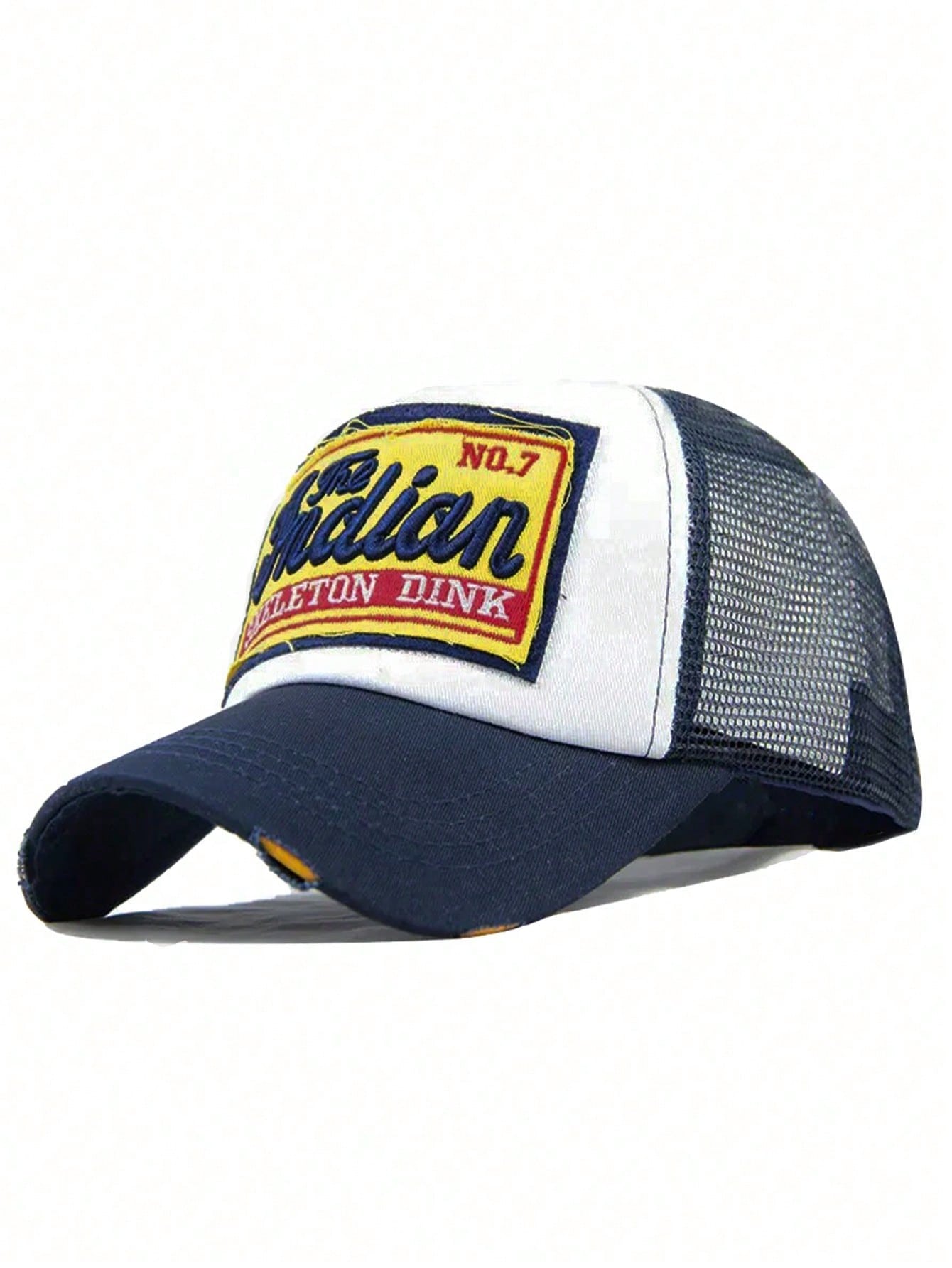 Casquette de baseball style avec appliqué en maille, style minimaliste casual unisexe, convient pour les sports de plein air, l'été