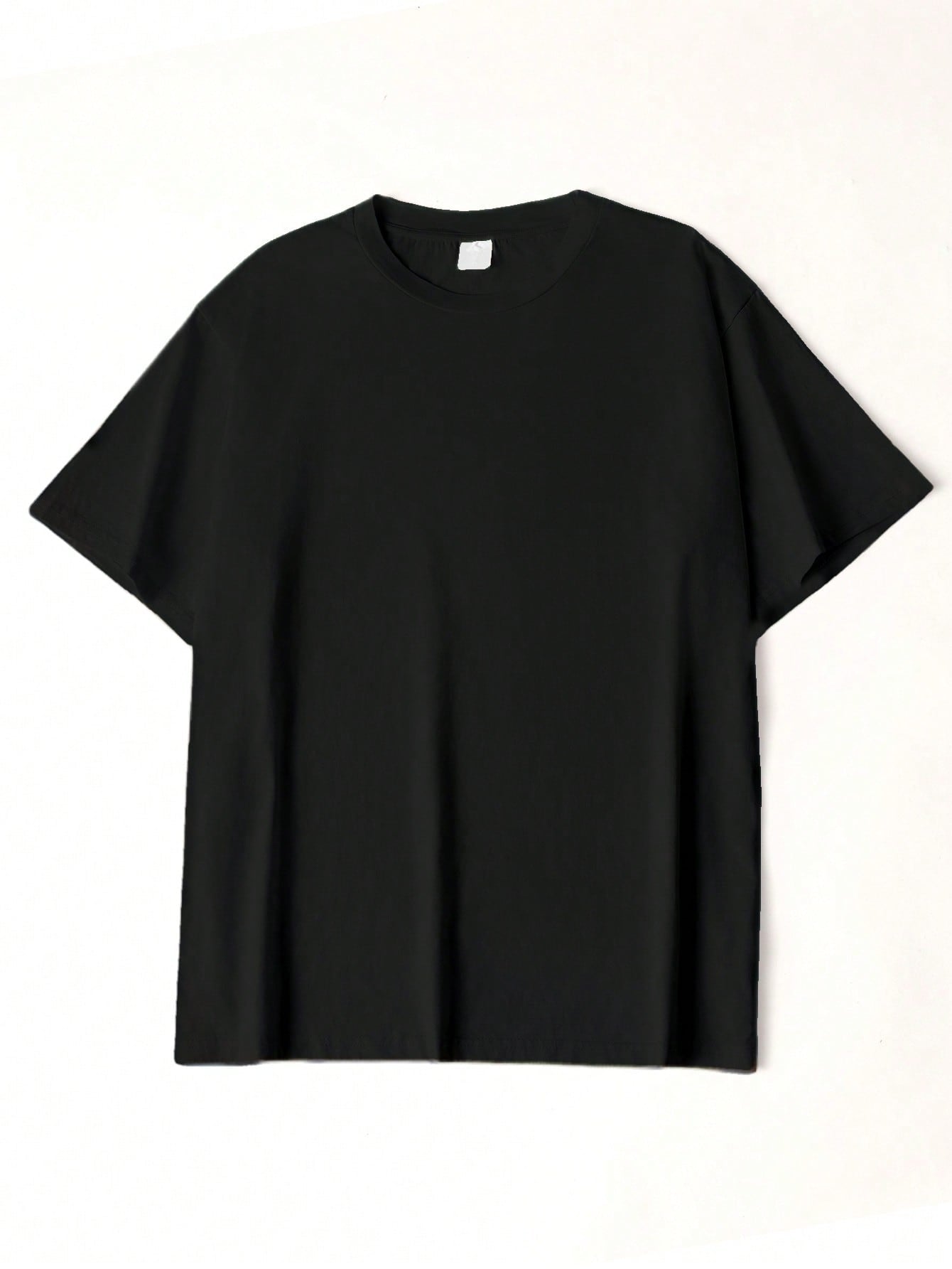T-shirt en coton côtelé pour homme, imprimé plage rose romantique, hauts à manches courtes noirs doux pour homme
