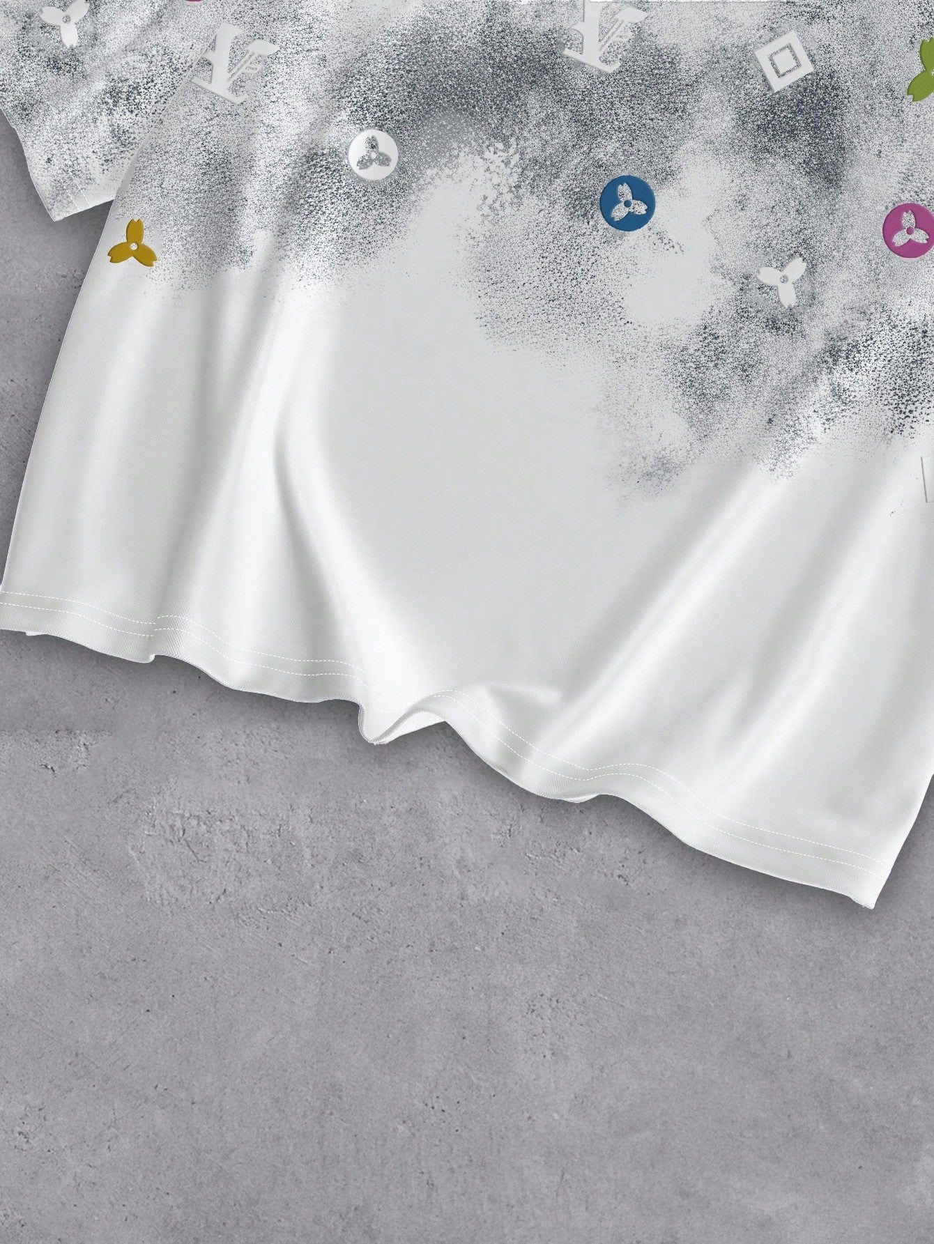 T-shirt décontracté pour hommes avec impression de lettres usées