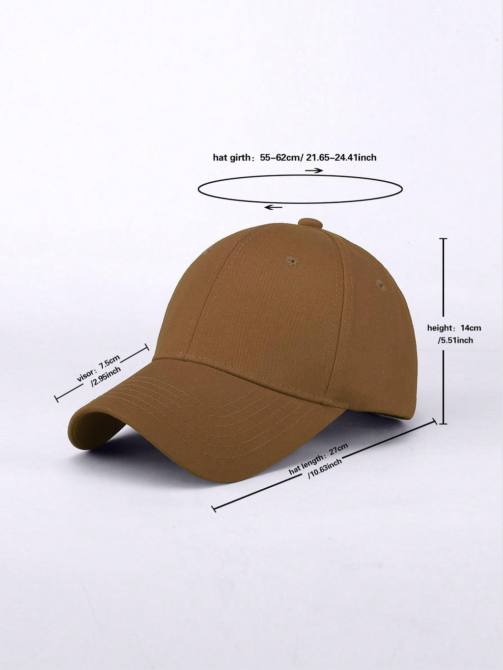1 pièce Casquette de baseball simple, casual et ajustable de couleur unie, unisexe