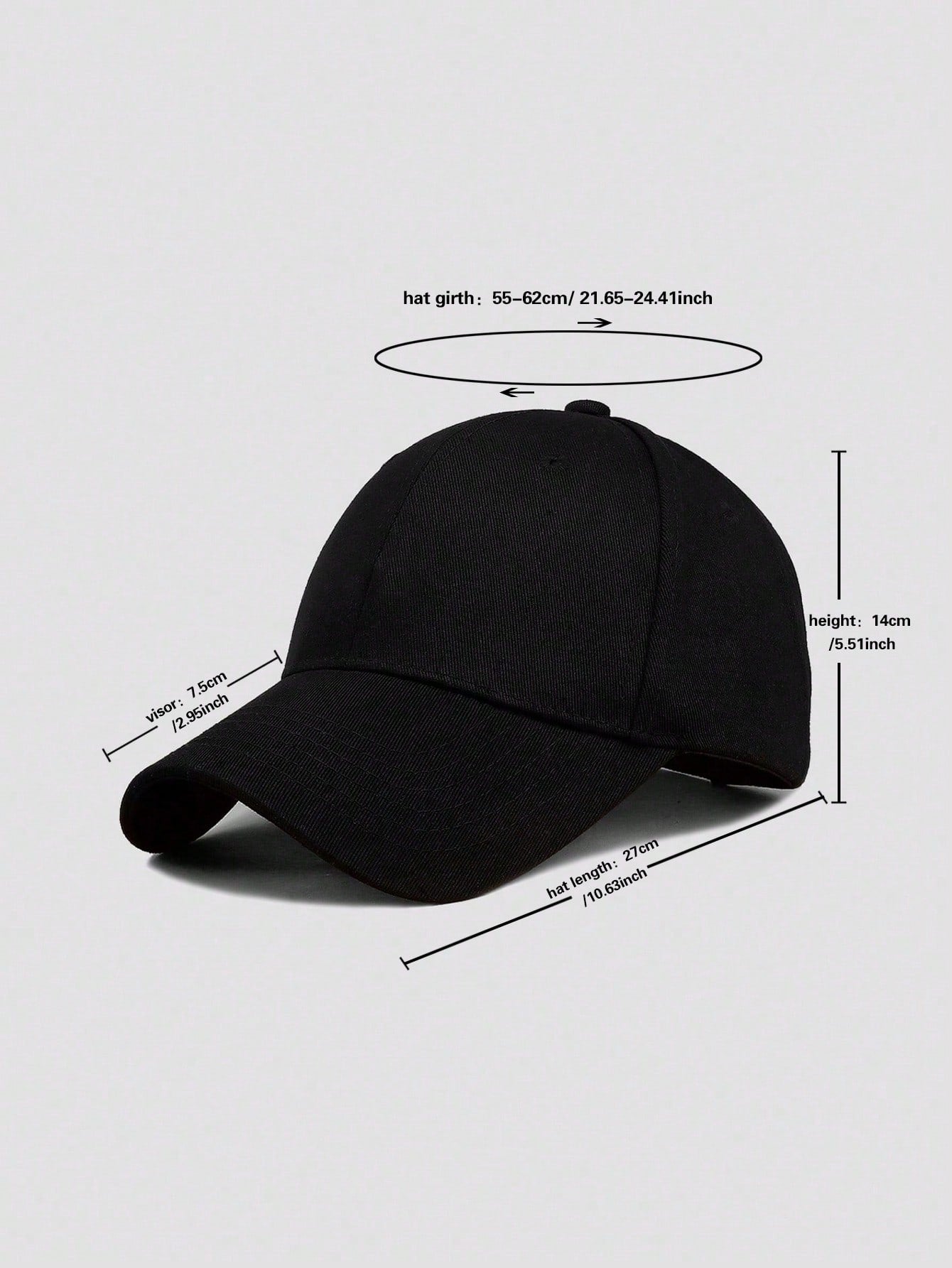 1 pièce Casquette de baseball simple, casual et ajustable de couleur unie, unisexe