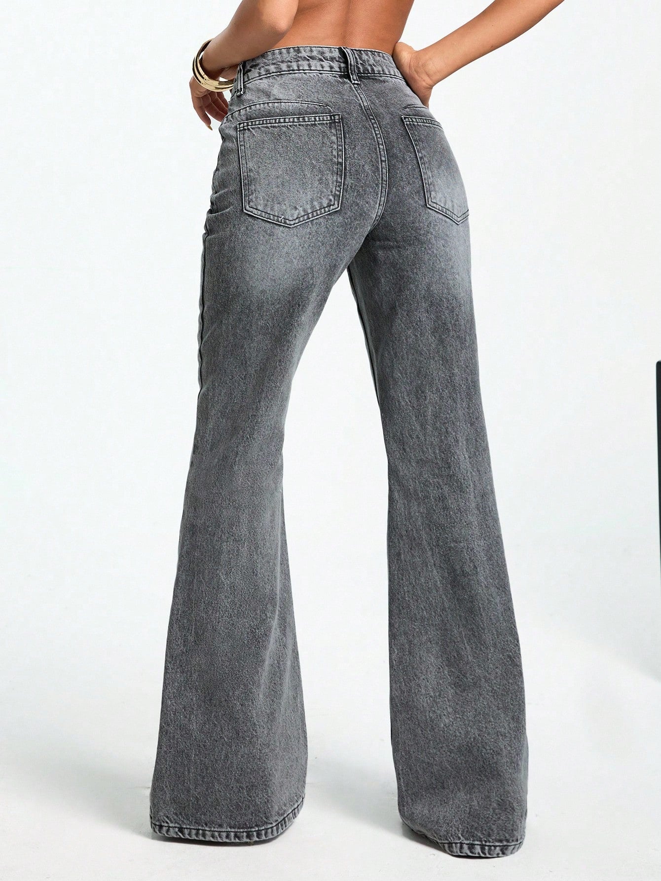 Jeans grande taille à jambes larges en coton 100%
