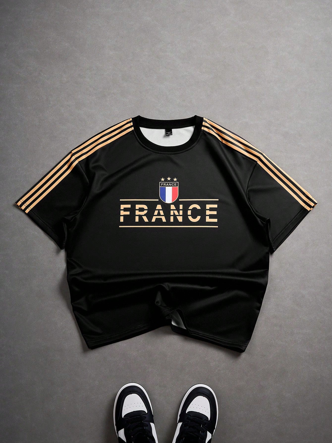 T-shirt casual en jersey à manches courtes pour homme avec imprimé de lettres