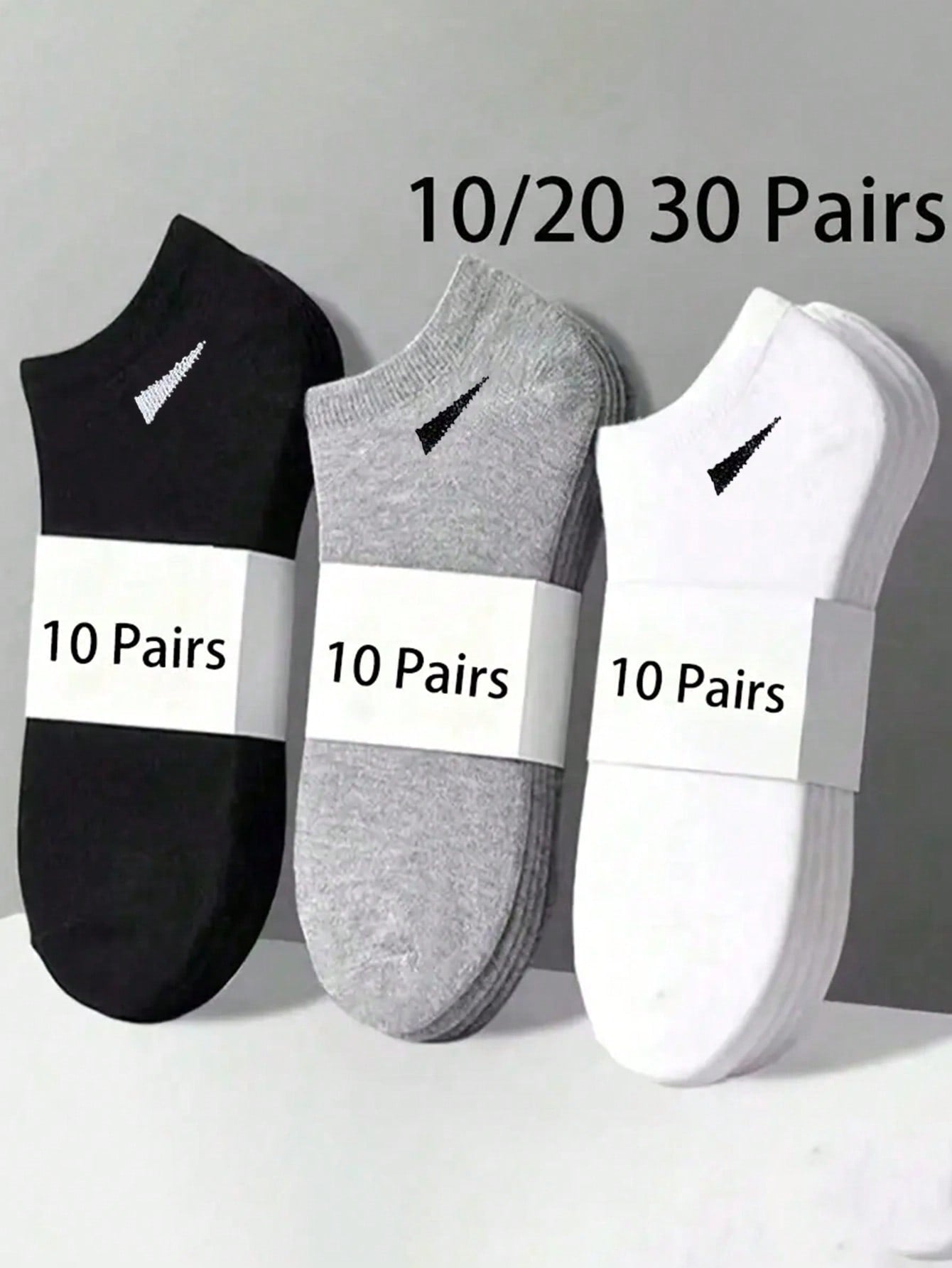 40 paires de chaussettes unisexes pour hommes, femmes, garçons et filles. Chaussettes invisibles, chaussettes d'équipe. Cadeau de printemps et d'été