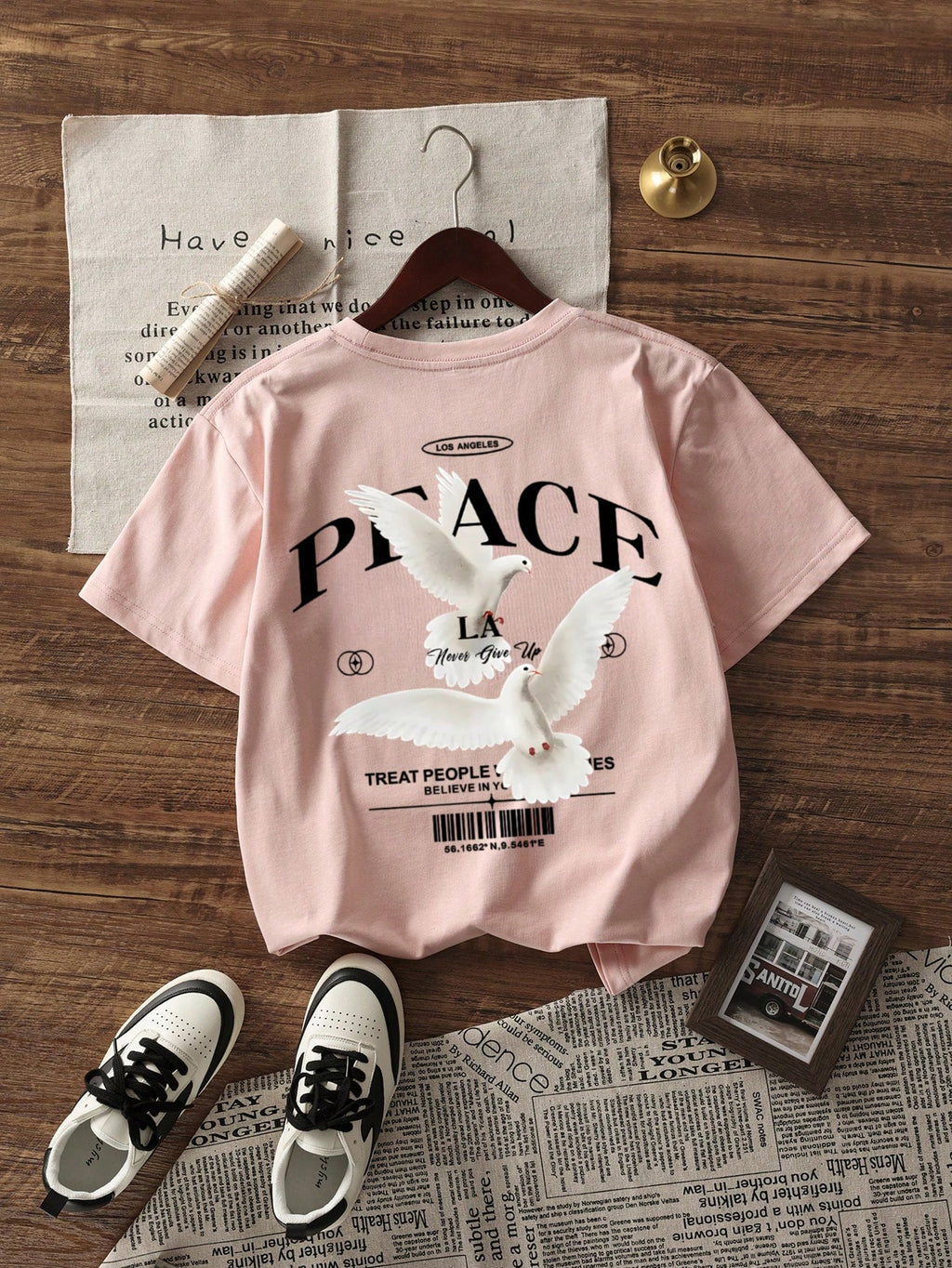 T-shirt à manches courtes pour hommes avec slogan personnalisé de pigeon