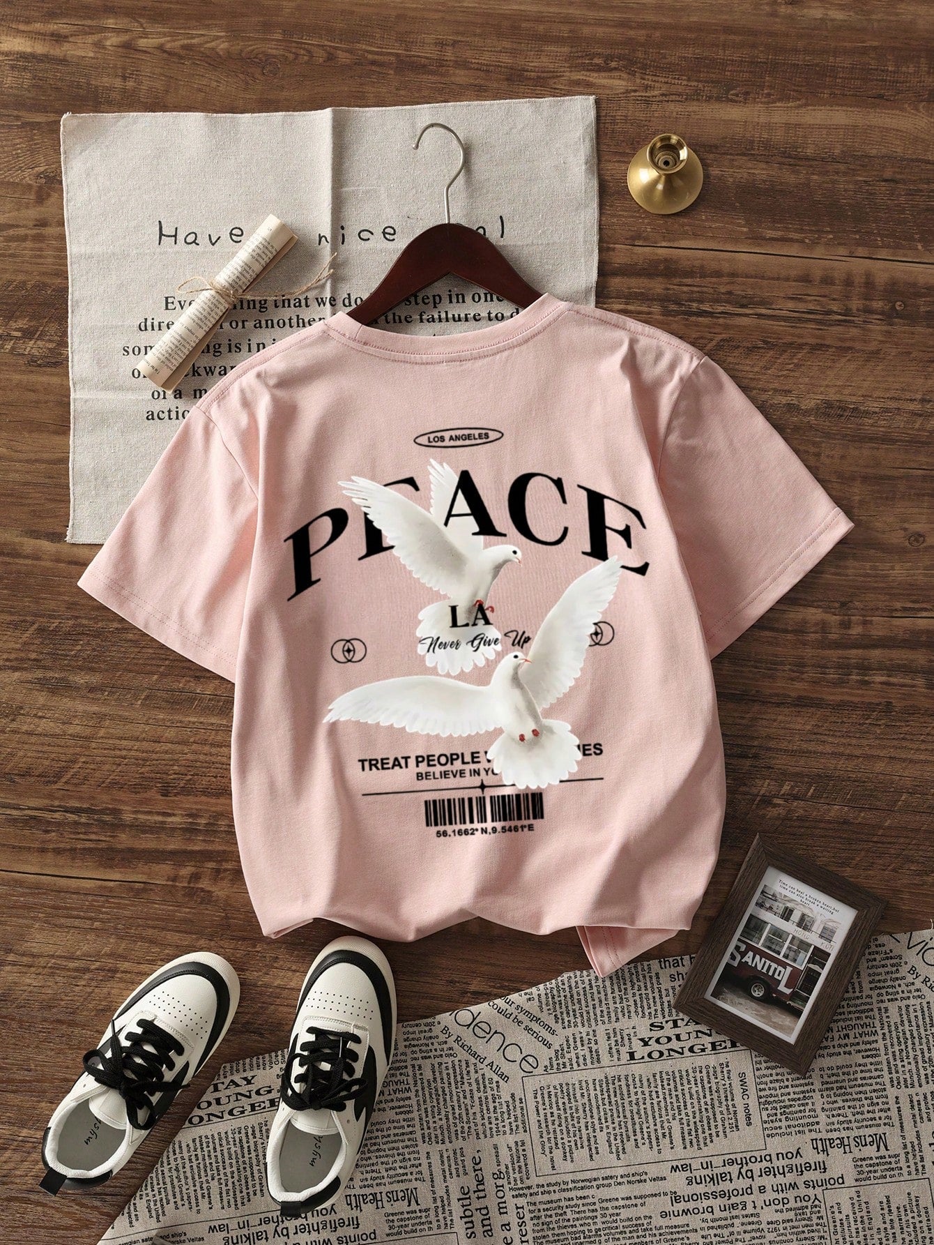 T-shirt à manches courtes pour hommes avec slogan personnalisé de pigeon