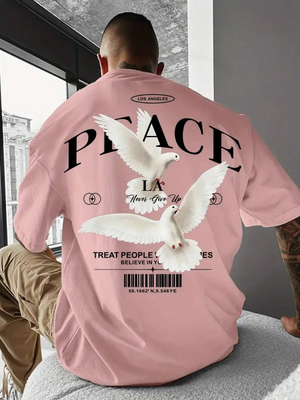 T-shirt à manches courtes pour hommes avec slogan personnalisé de pigeon