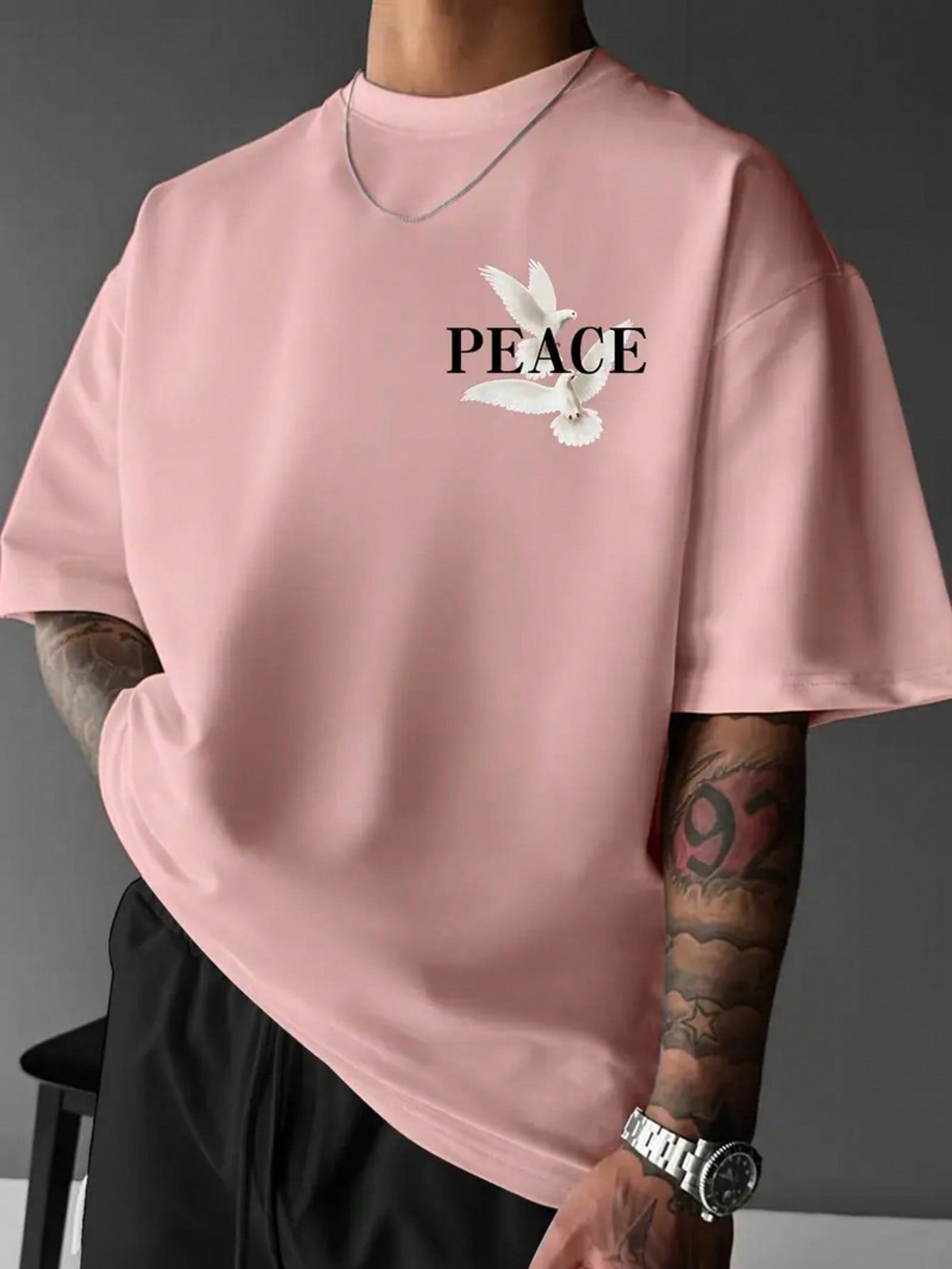 T-shirt à manches courtes pour hommes avec slogan personnalisé de pigeon