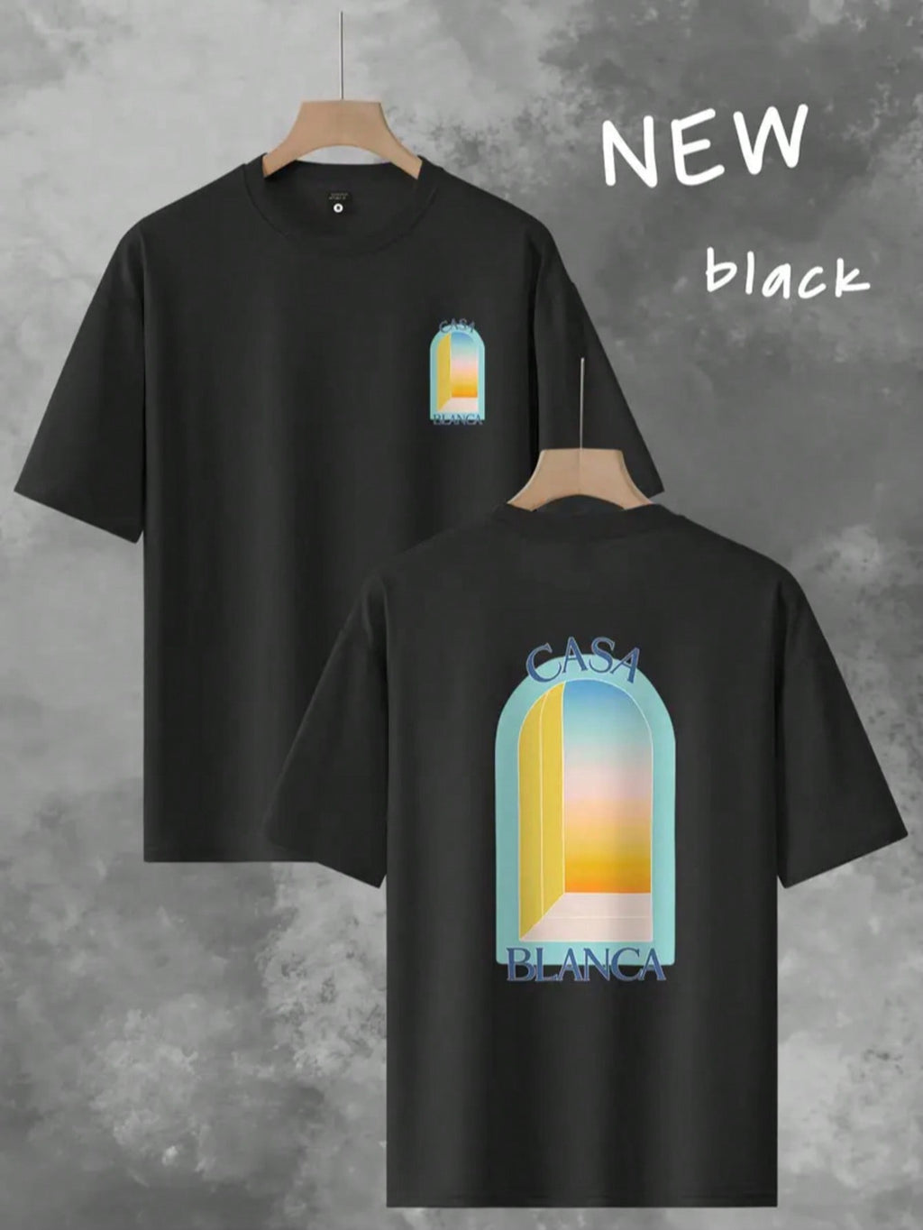 T-shirt avec logo, manches courtes en coton pour homme, adapté aux loisirs, au sport et au fitness
