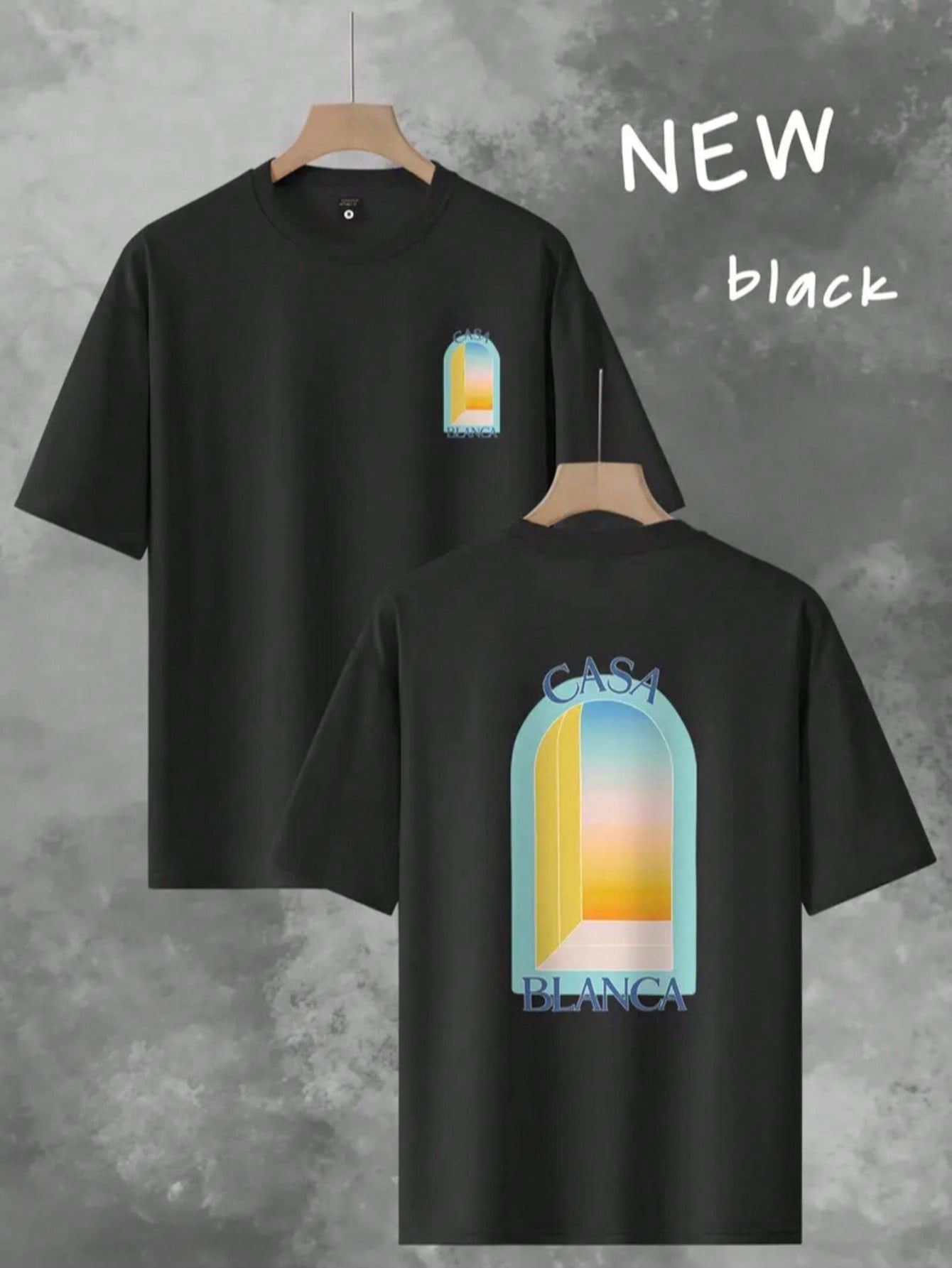 T-shirt avec logo, manches courtes en coton pour homme, adapté aux loisirs, au sport et au fitness
