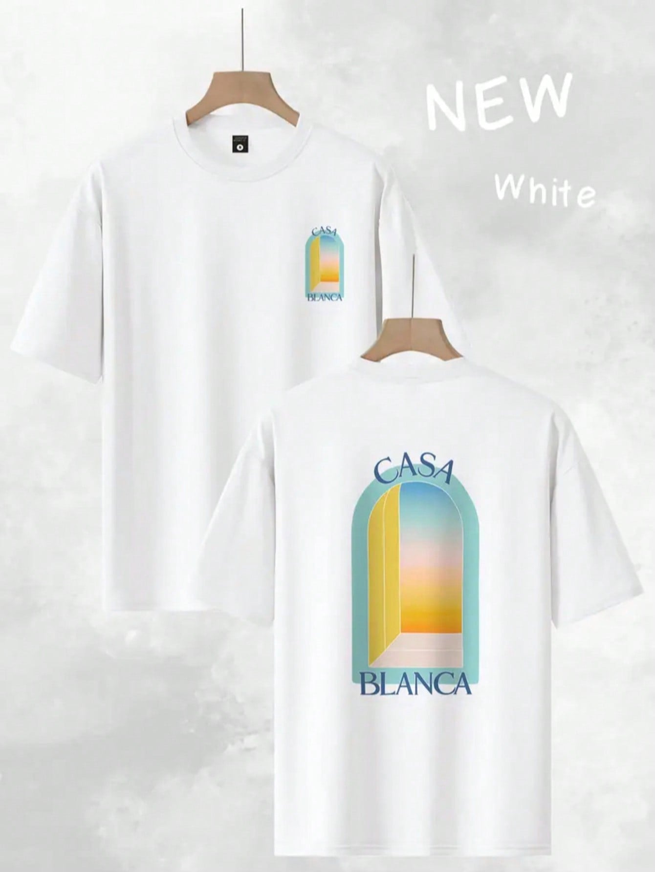 T-shirt avec logo, manches courtes en coton pour homme, adapté aux loisirs, au sport et au fitness