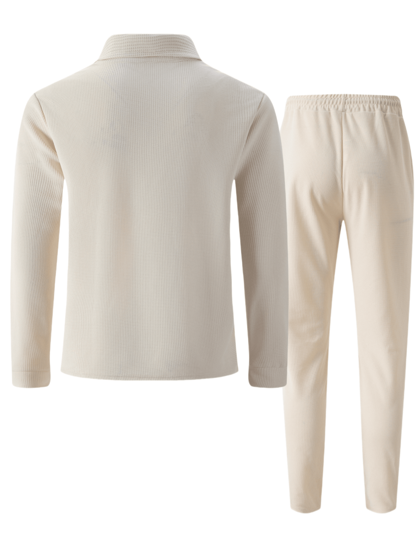 2 pièces/Ensemble Chemise polo classique à col et poche de couleur unie + Pantalon long à cordon de serrage pour hommes. Tenue décontractée et légère pour la rue et les vacances. Cadeau pour le petit ami