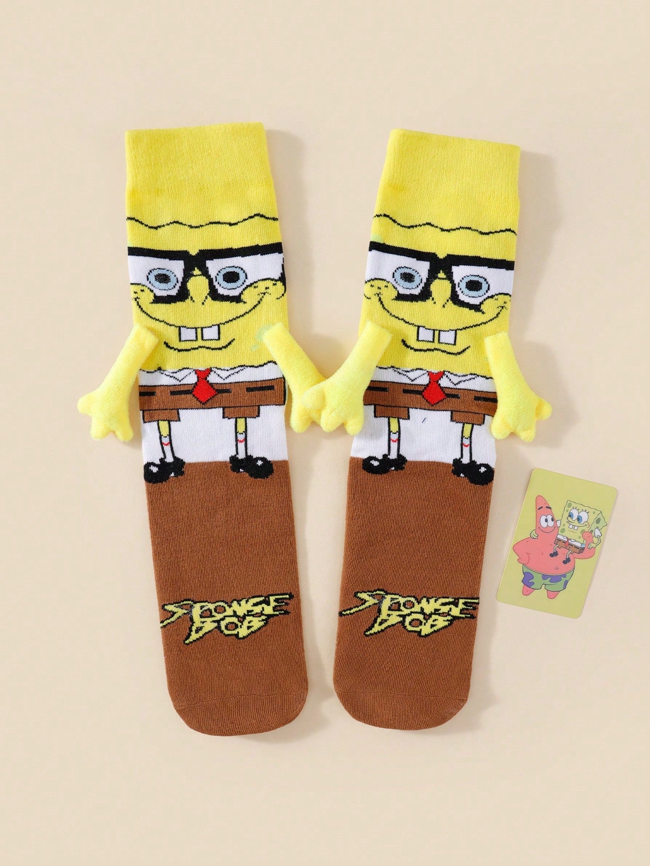 SPONGEBOB 1/2 paire de nouvelles chaussettes de couple magnétiques uniques et mignonnes de style japonais/coréen avec motif Spongebob pour amoureux et meilleurs amis, printemps/automne