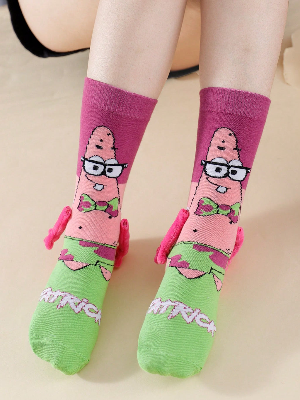 SPONGEBOB 1/2 paire de nouvelles chaussettes de couple magnétiques uniques et mignonnes de style japonais/coréen avec motif Spongebob pour amoureux et meilleurs amis, printemps/automne