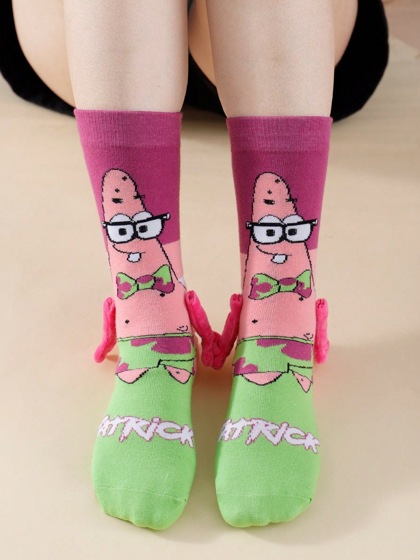 SPONGEBOB 1/2 paire de nouvelles chaussettes de couple magnétiques uniques et mignonnes de style japonais/coréen avec motif Spongebob pour amoureux et meilleurs amis, printemps/automne