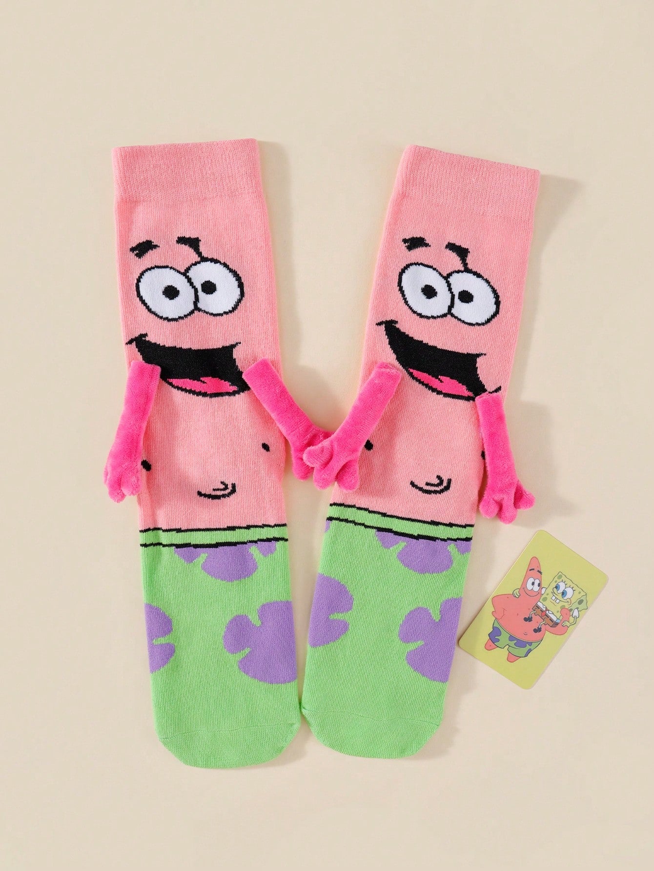 SPONGEBOB 1/2 paire de nouvelles chaussettes de couple magnétiques uniques et mignonnes de style japonais/coréen avec motif Spongebob pour amoureux et meilleurs amis, printemps/automne