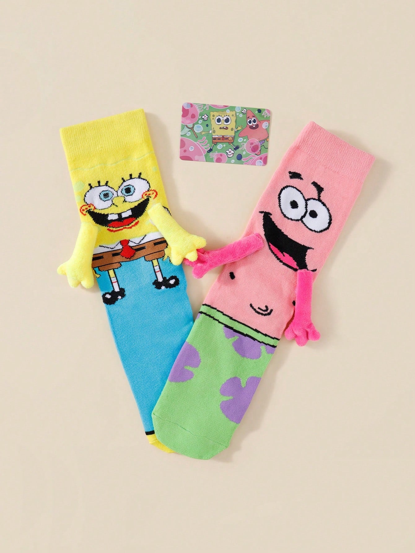 SPONGEBOB 1/2 paire de nouvelles chaussettes de couple magnétiques uniques et mignonnes de style japonais/coréen avec motif Spongebob pour amoureux et meilleurs amis, printemps/automne