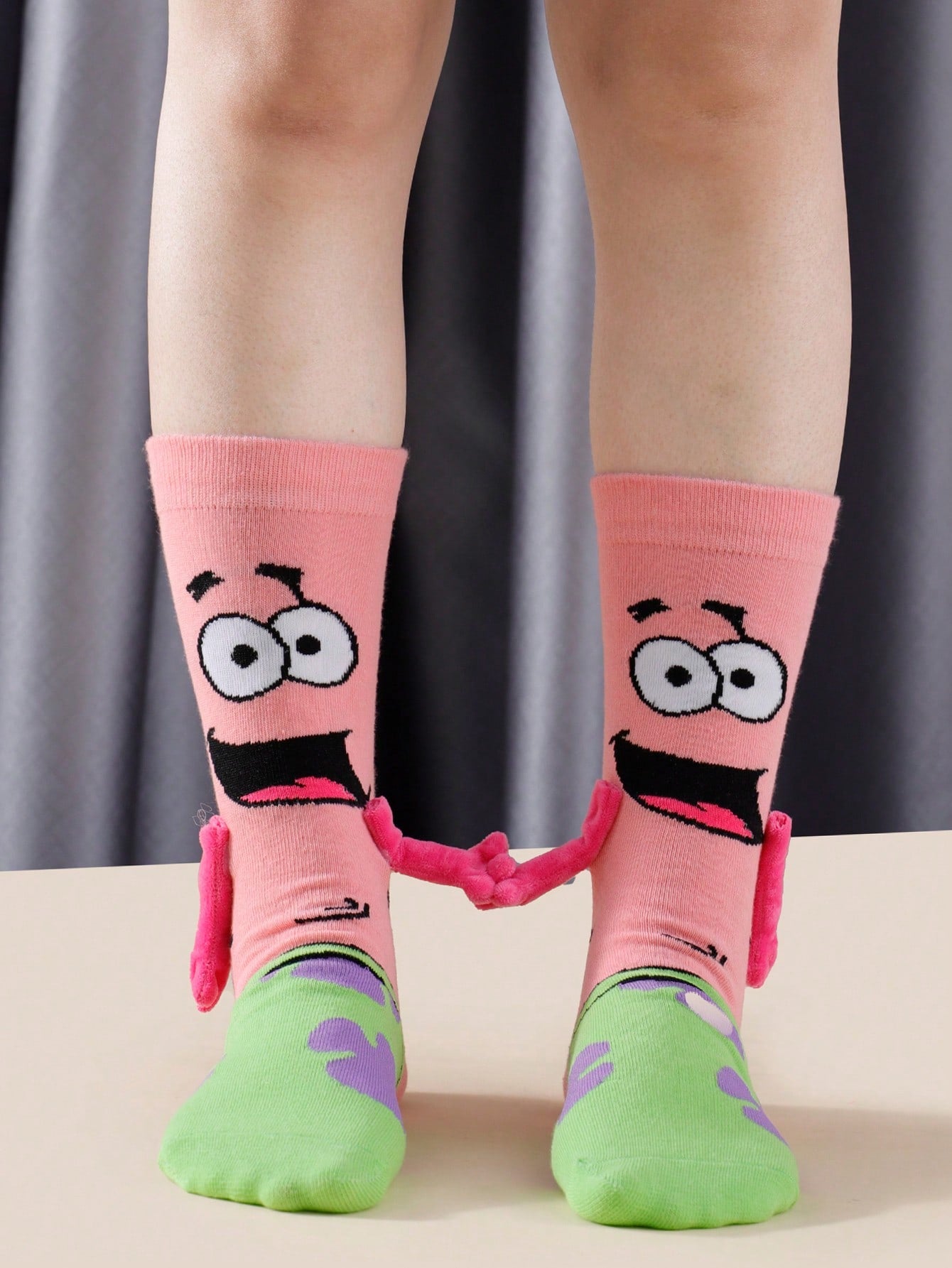 SPONGEBOB 1/2 paire de nouvelles chaussettes de couple magnétiques uniques et mignonnes de style japonais/coréen avec motif Spongebob pour amoureux et meilleurs amis, printemps/automne