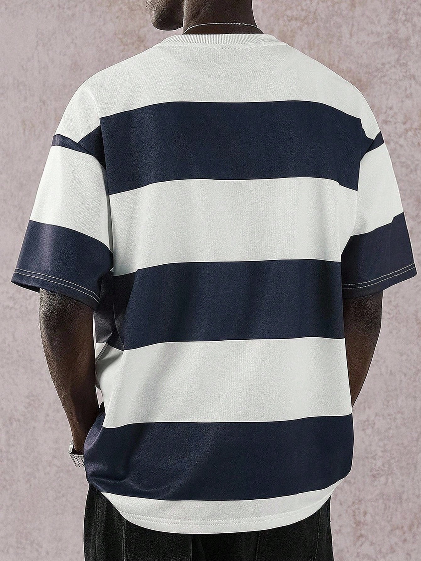 T-shirt casual en jersey à manches courtes pour homme avec imprimé de lettres
