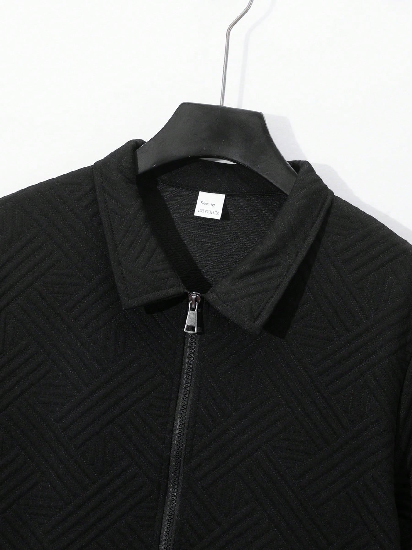 2 pièces/Set Cardigan zippé de couleur unie à col et pantalon long