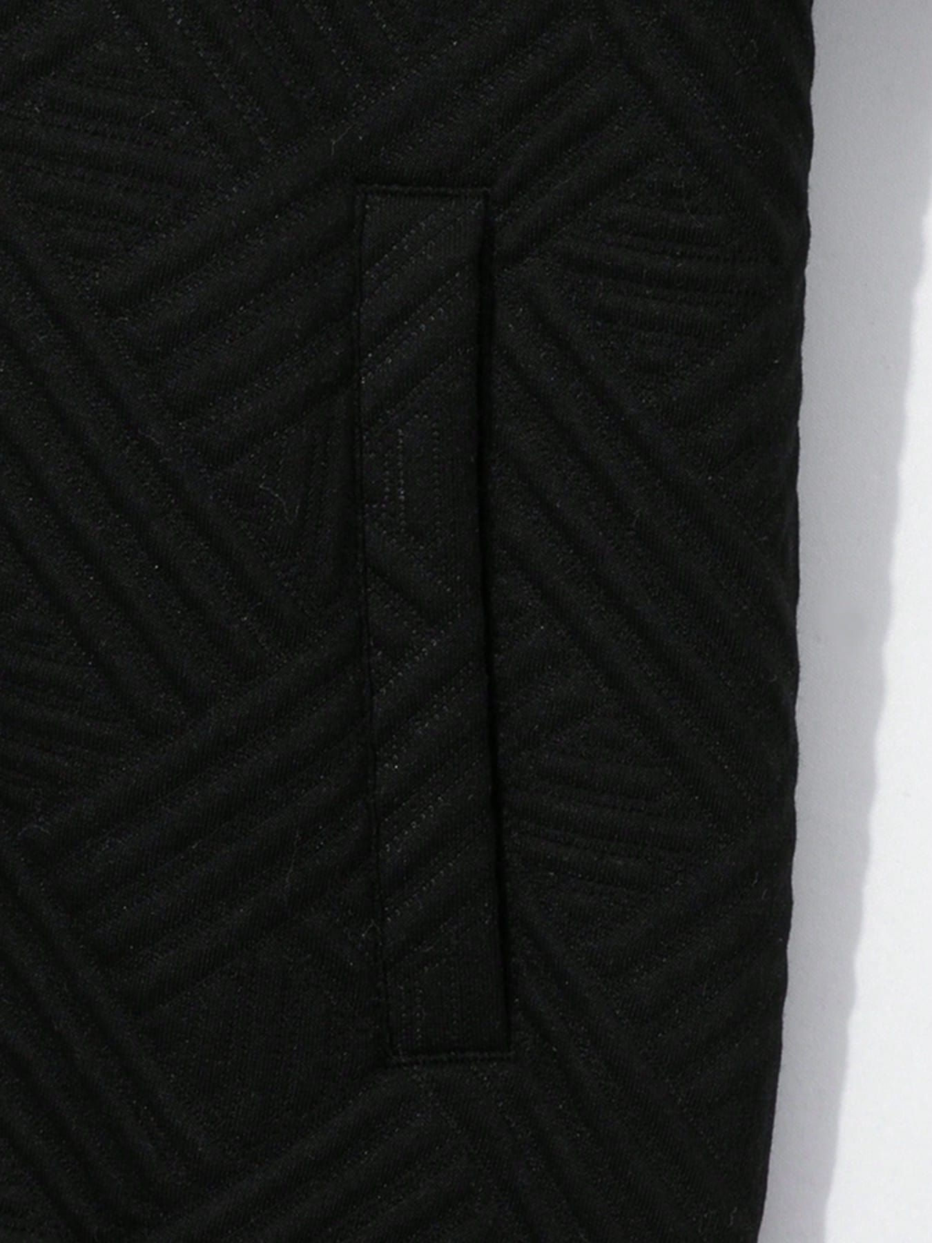 2 pièces/Set Cardigan zippé de couleur unie à col et pantalon long
