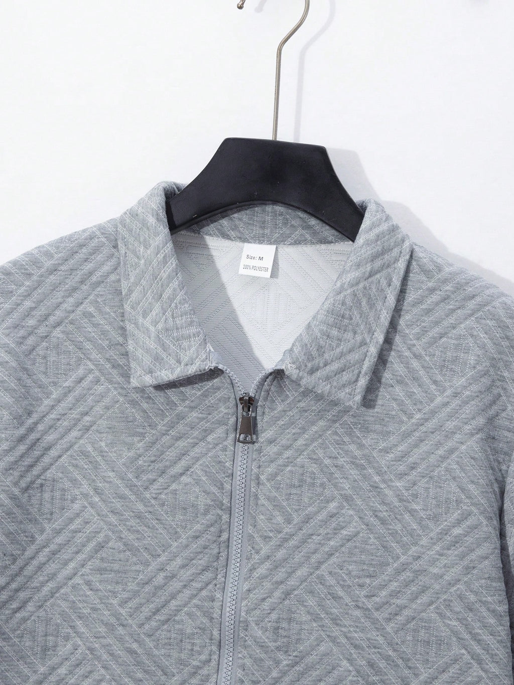 2 pièces/Set Cardigan zippé de couleur unie à col et pantalon long
