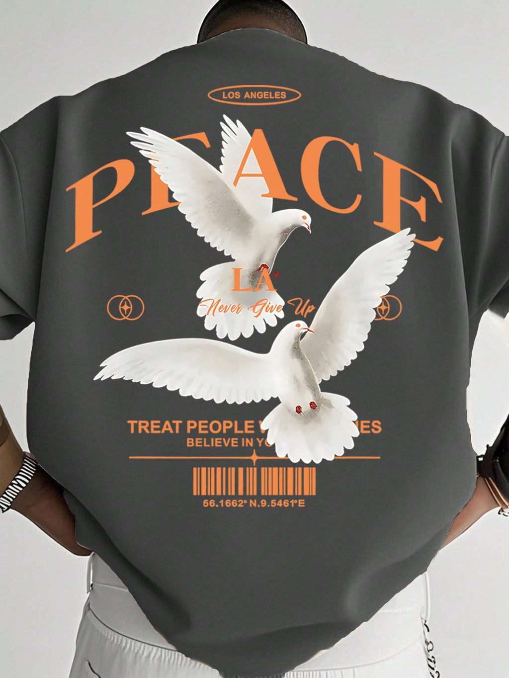 T-shirt à manches courtes pour hommes avec slogan personnalisé de pigeon