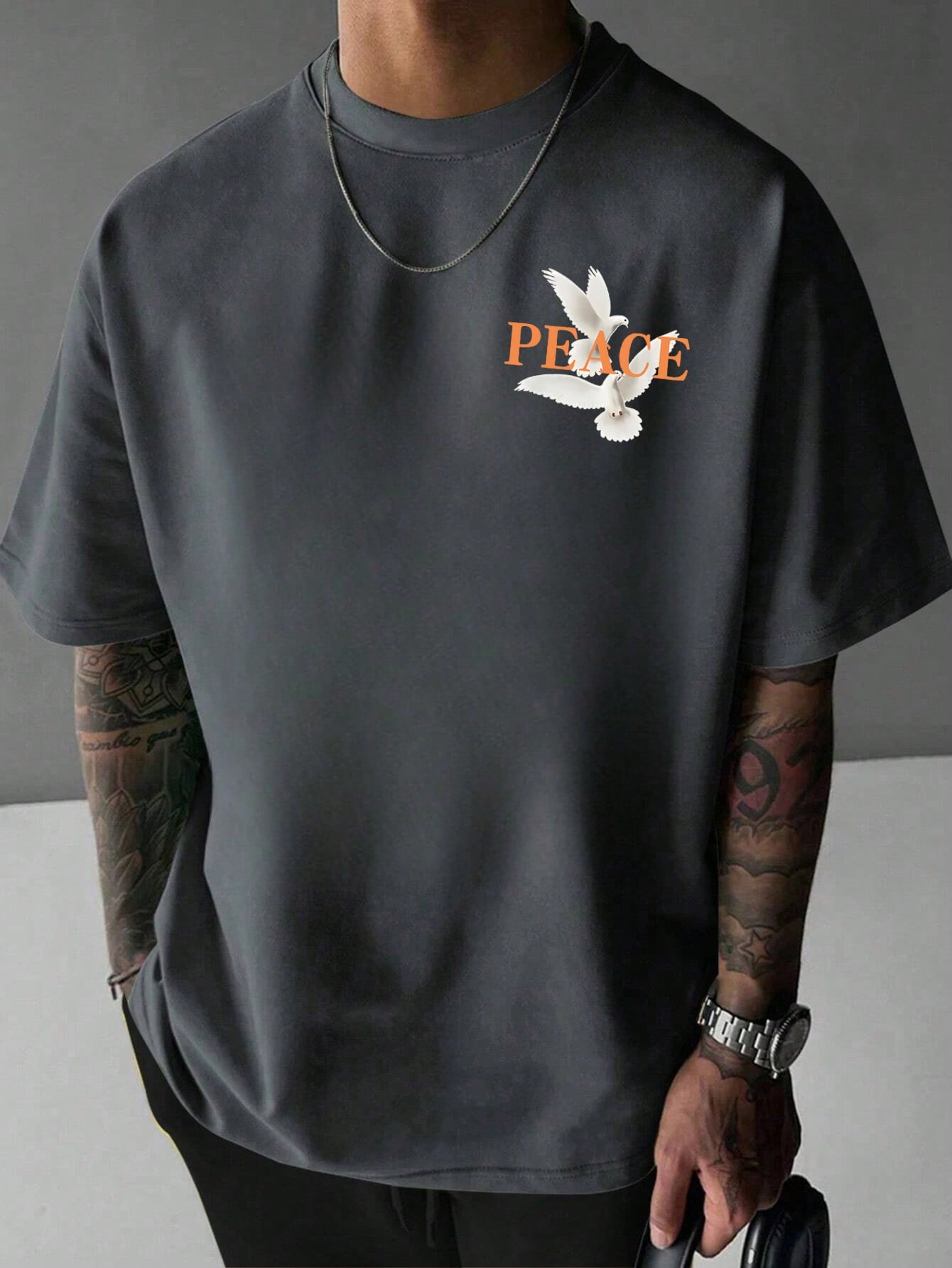 T-shirt à manches courtes pour hommes avec slogan personnalisé de pigeon
