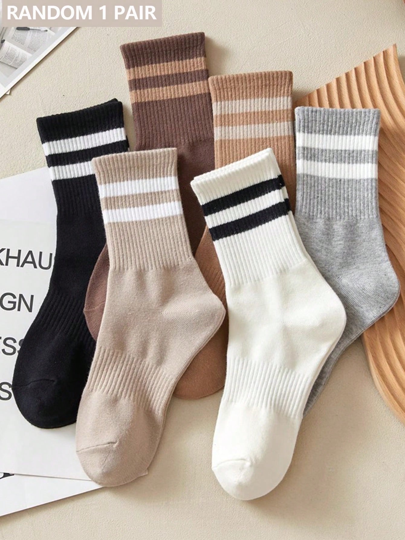 6 paires de chaussettes mi-mollet polyvalentes, respirantes, mode et décontractées pour femmes, convenant aux activités professionnelles, sportives, de course et de cyclisme