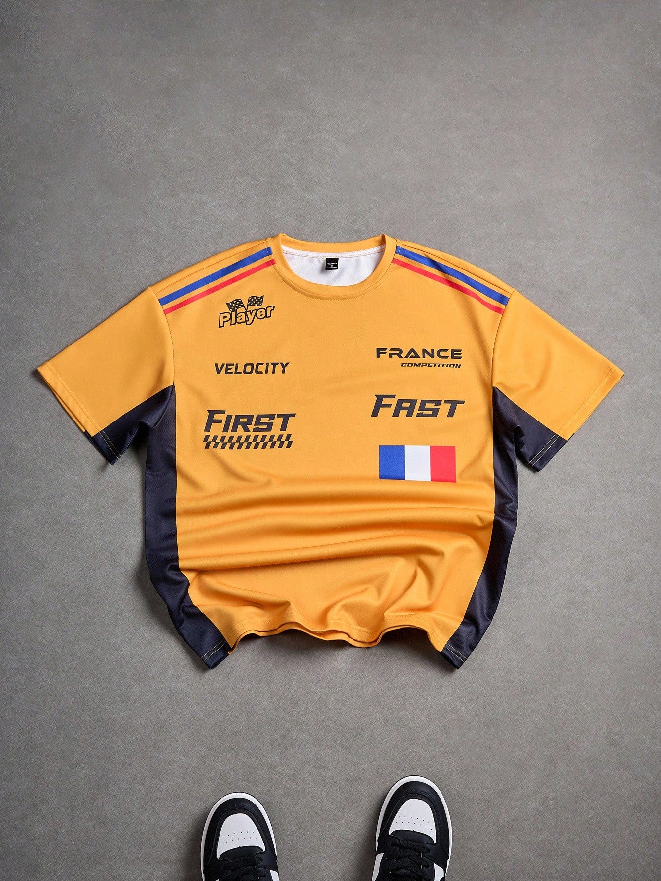 T-shirt casual en jersey à manches courtes pour homme avec imprimé de lettres