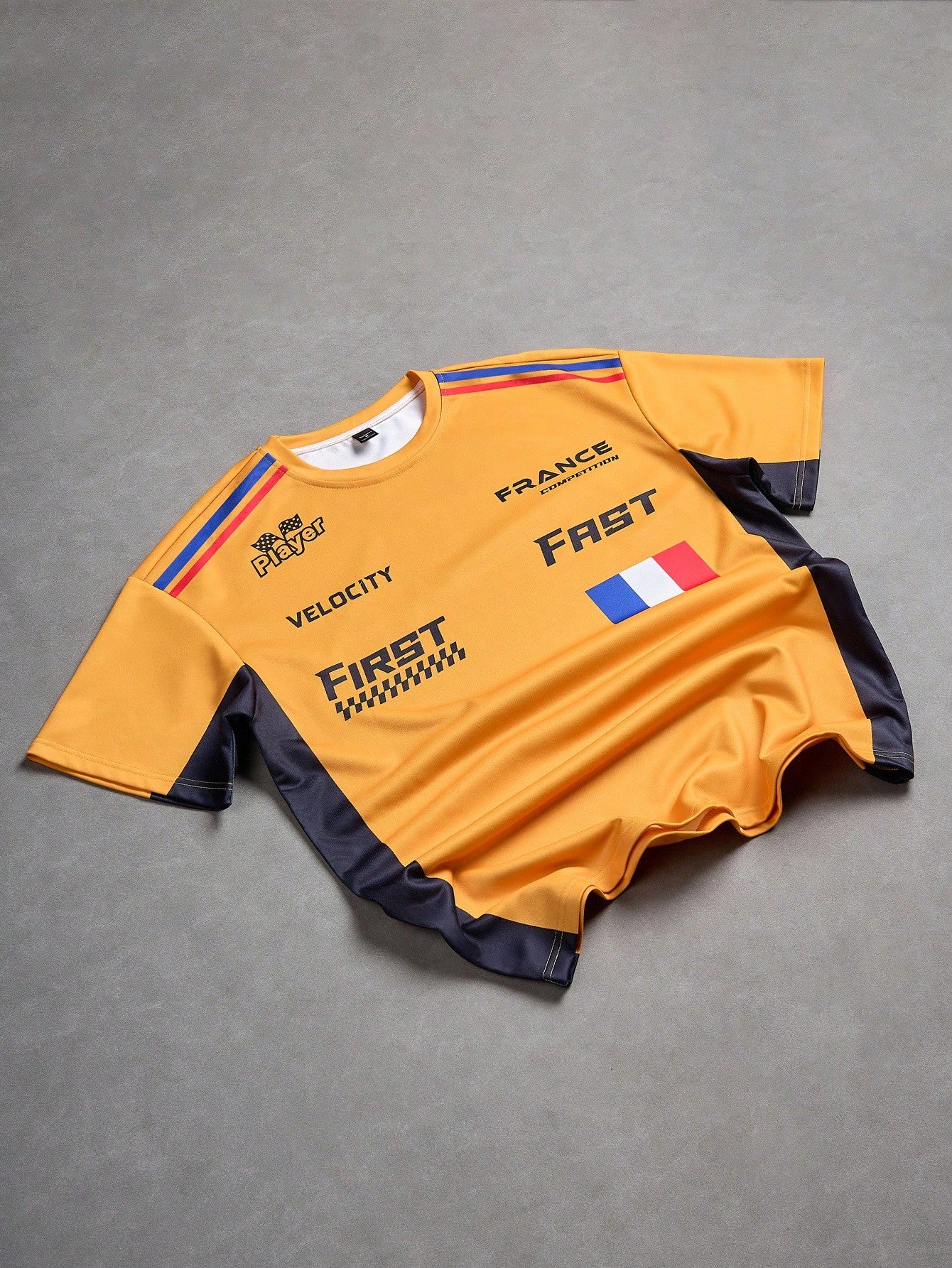 T-shirt casual en jersey à manches courtes pour homme avec imprimé de lettres